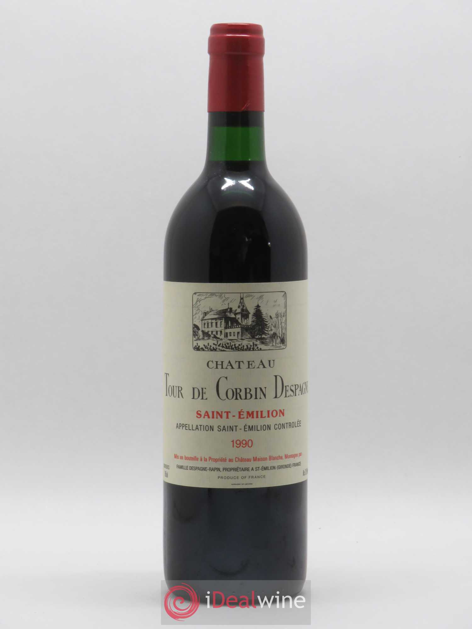 Saint-Émilion Château Tour De Corbin Despagne 1990 - Posten von 1 Flasche - 0