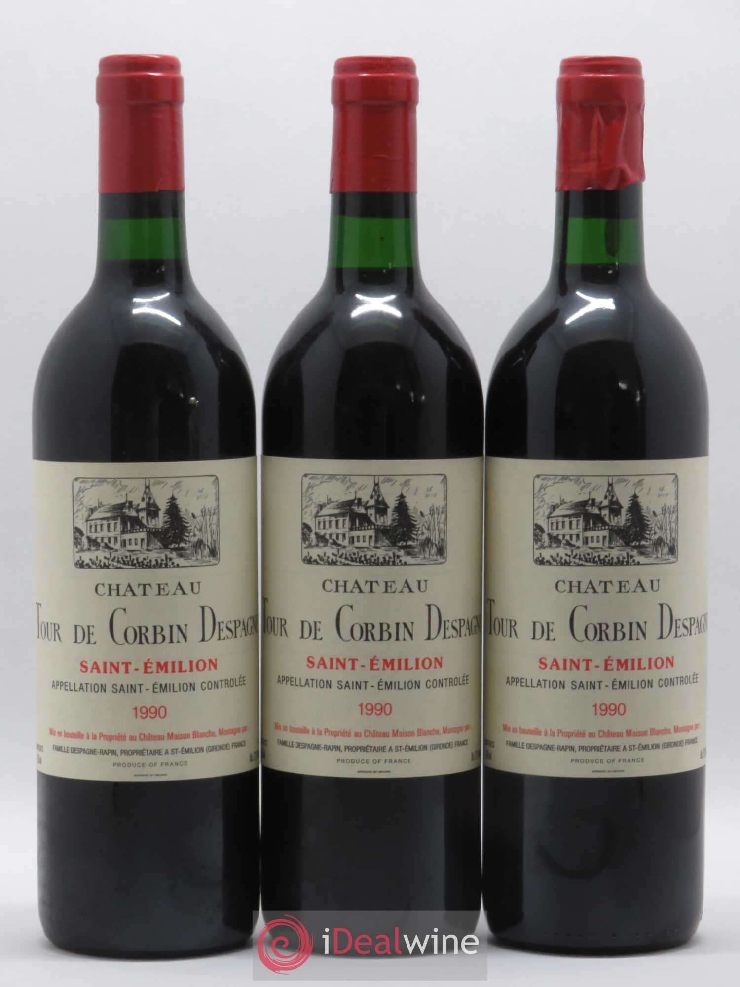 Saint-Émilion Château Tour De Corbin Despagne 1990 - Posten von 6 Flaschen - 1