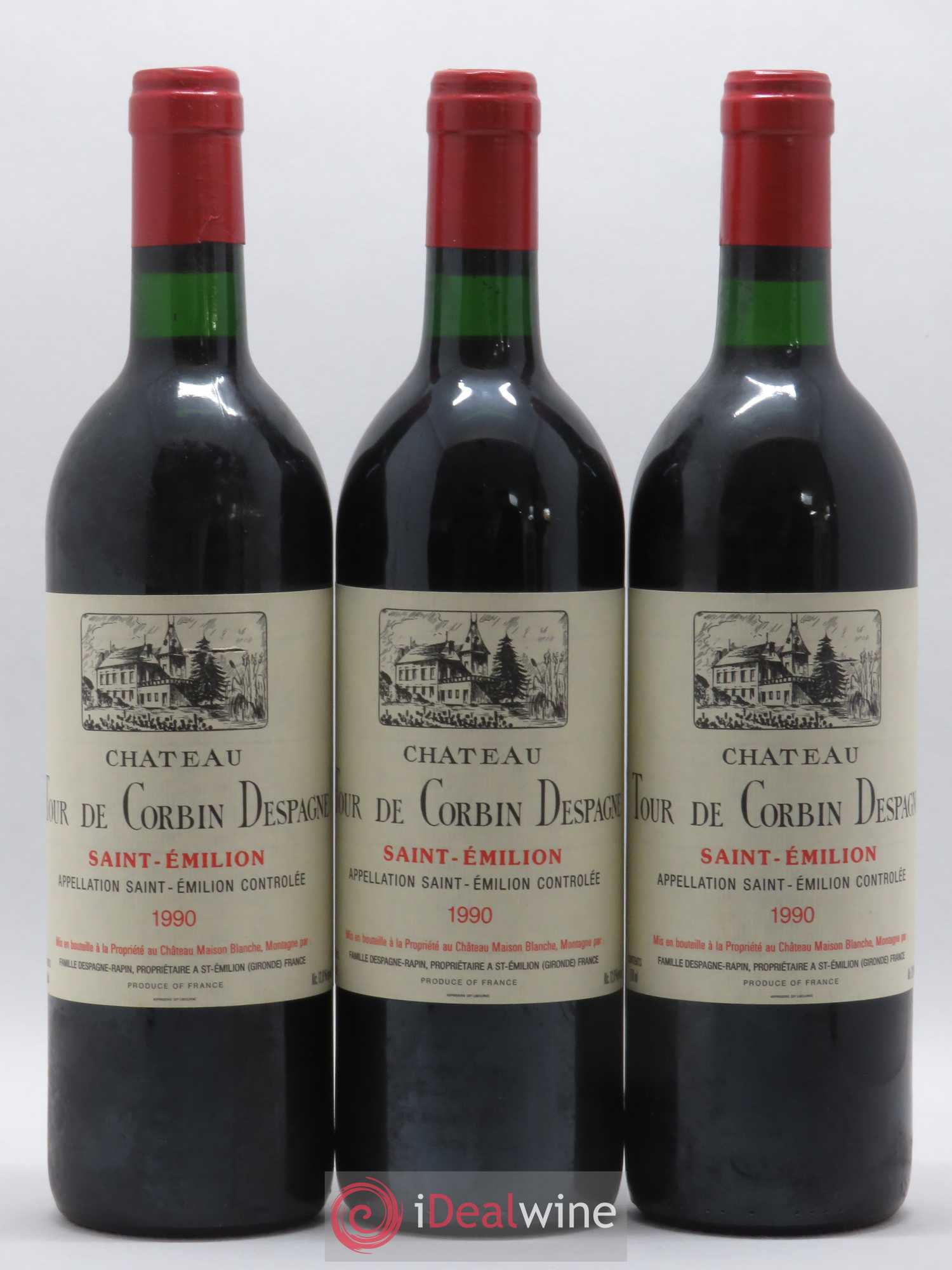 Saint-Émilion Château Tour De Corbin Despagne 1990 - Posten von 6 Flaschen - 2
