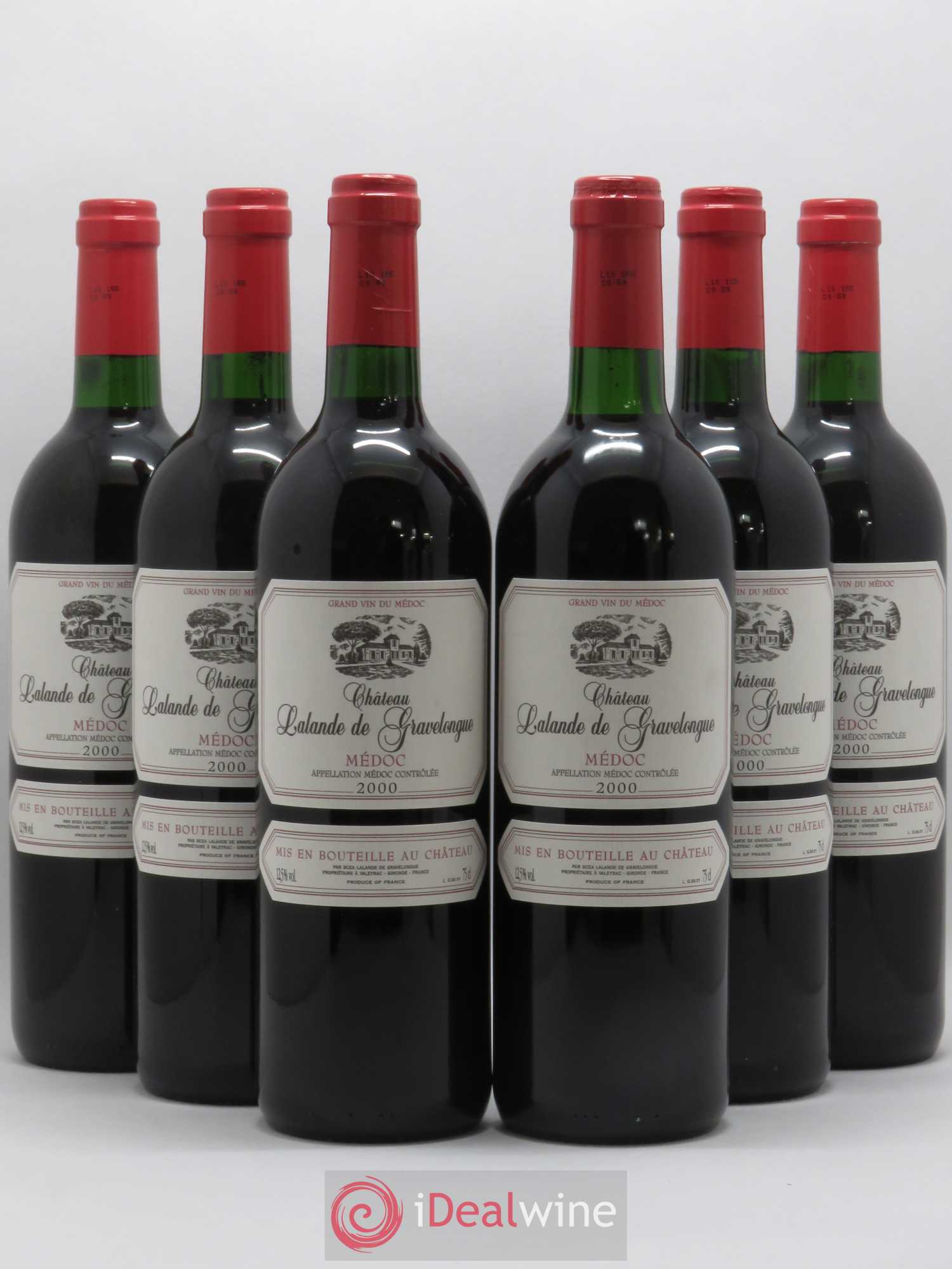 Médoc Château Lalande De Gravelongue 2000 - Lot de 6 bouteilles - 0