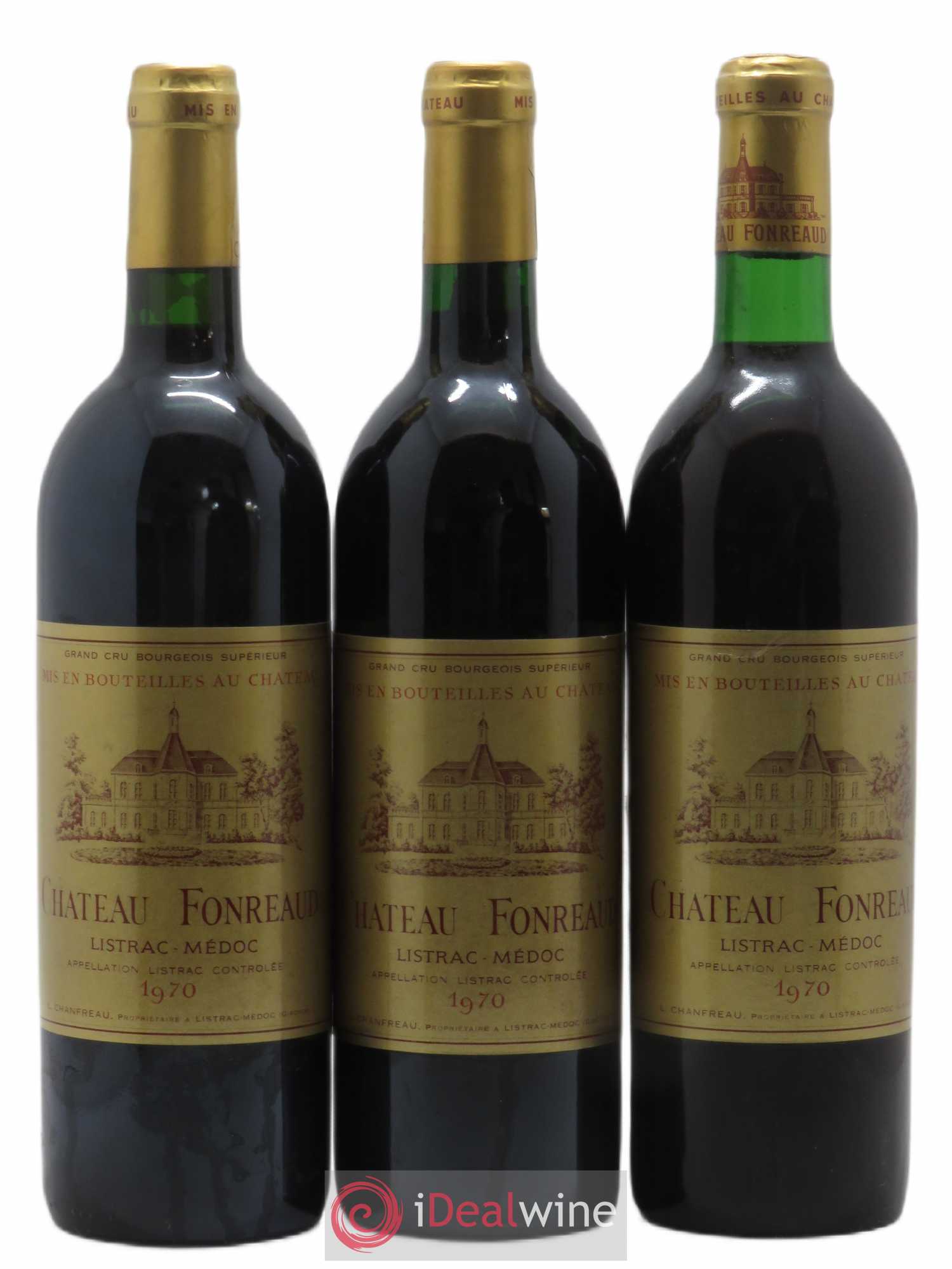 Château Fonréaud Cru Bourgeois (sans prix de réserve) 1970 - Lot de 3 bouteilles - 0