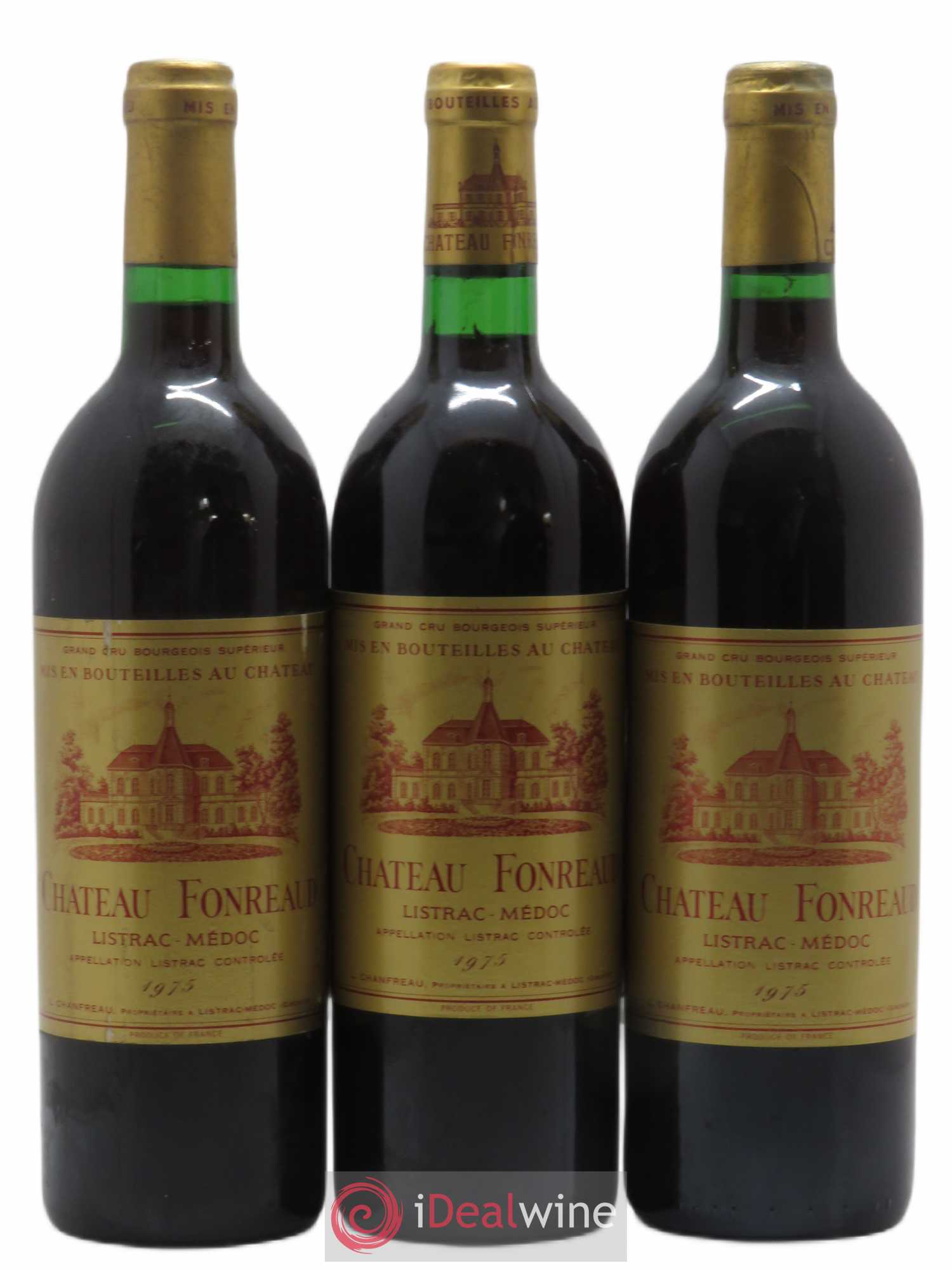Château Fonréaud Cru Bourgeois (sans prix de réserve) 1975 - Lot de 3 bouteilles - 0