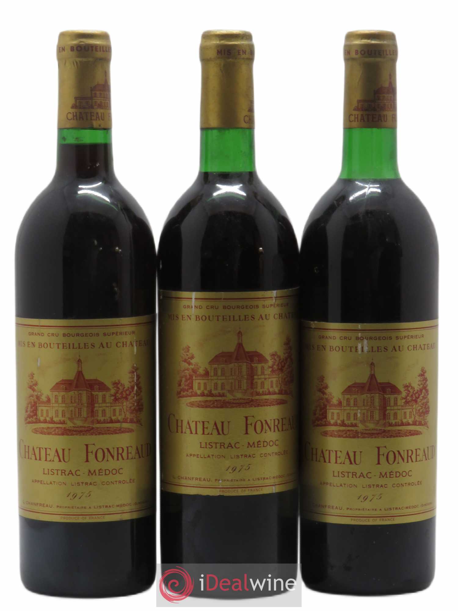 Château Fonréaud Cru Bourgeois (sans prix de réserve) 1975 - Lot de 3 bouteilles - 0