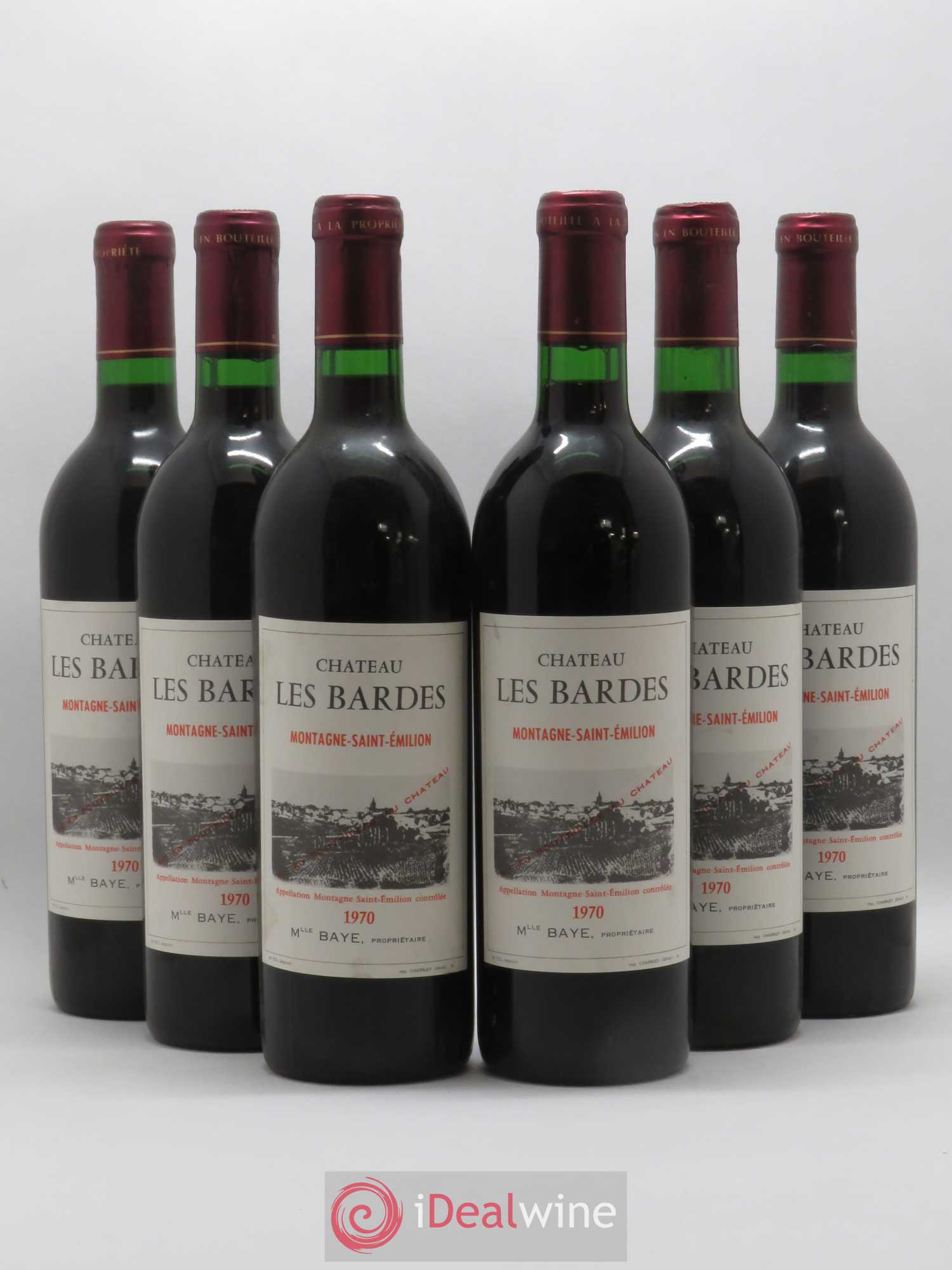 Montagne Saint-Émilion Château Les Bardes 1970 - Lot de 6 bouteilles - 0