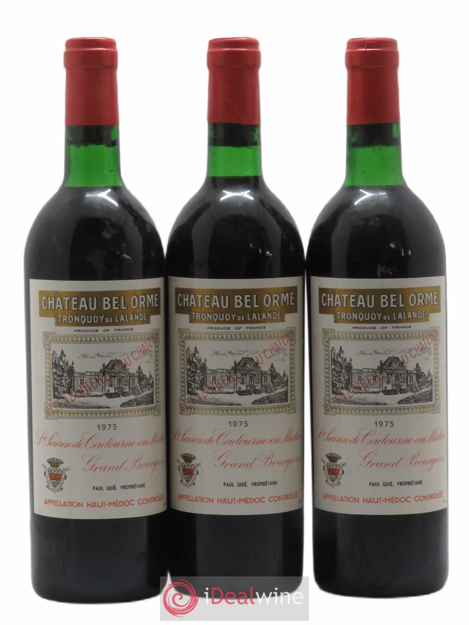 Château Bel Orme Tronquoy de Lalande Cru Bourgeois 1975 - Lot de 3 bouteilles - 0