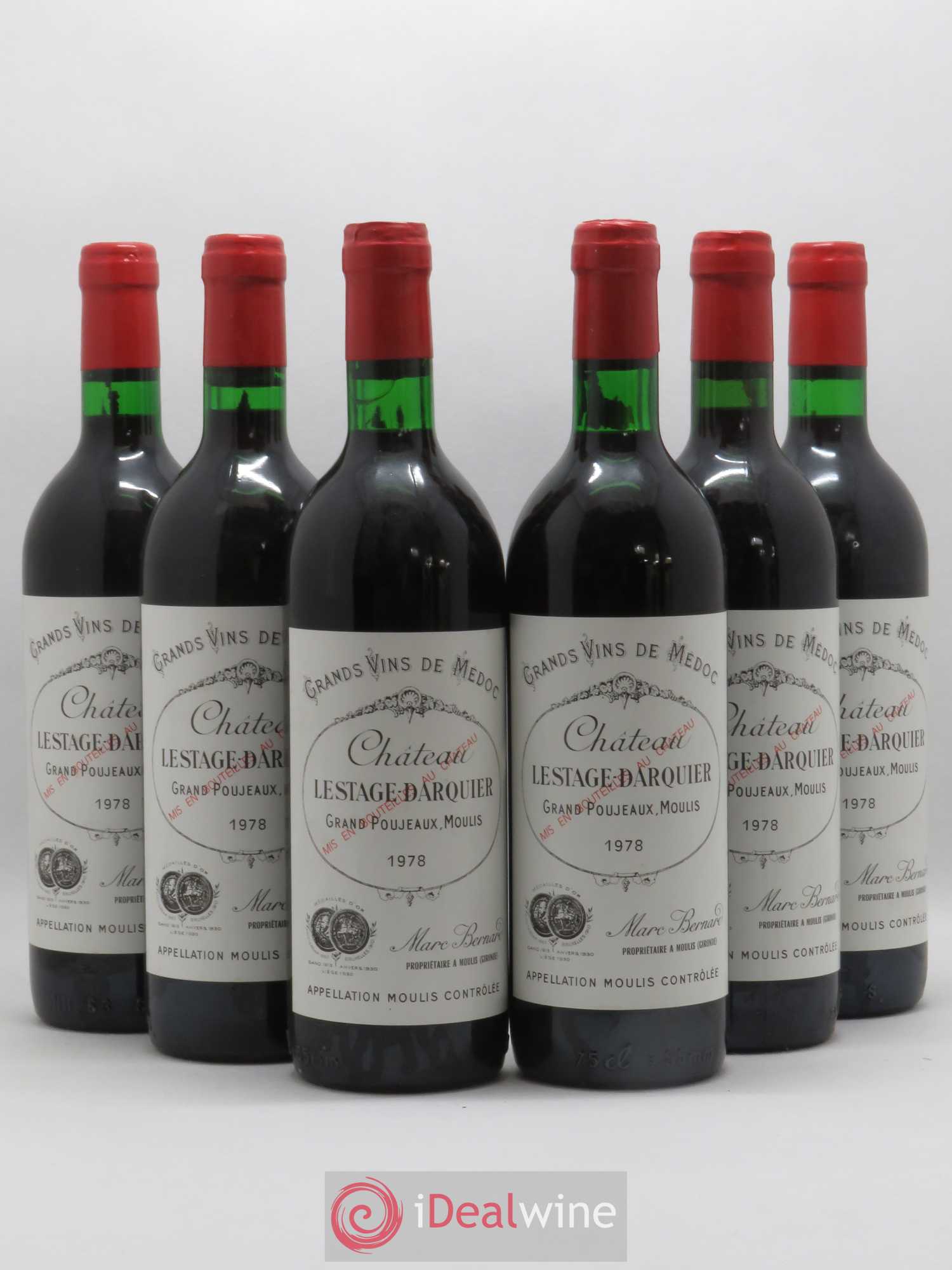 Moulis en Médoc Château Lestage Darquier 1978 - Posten von 6 Flaschen - 0