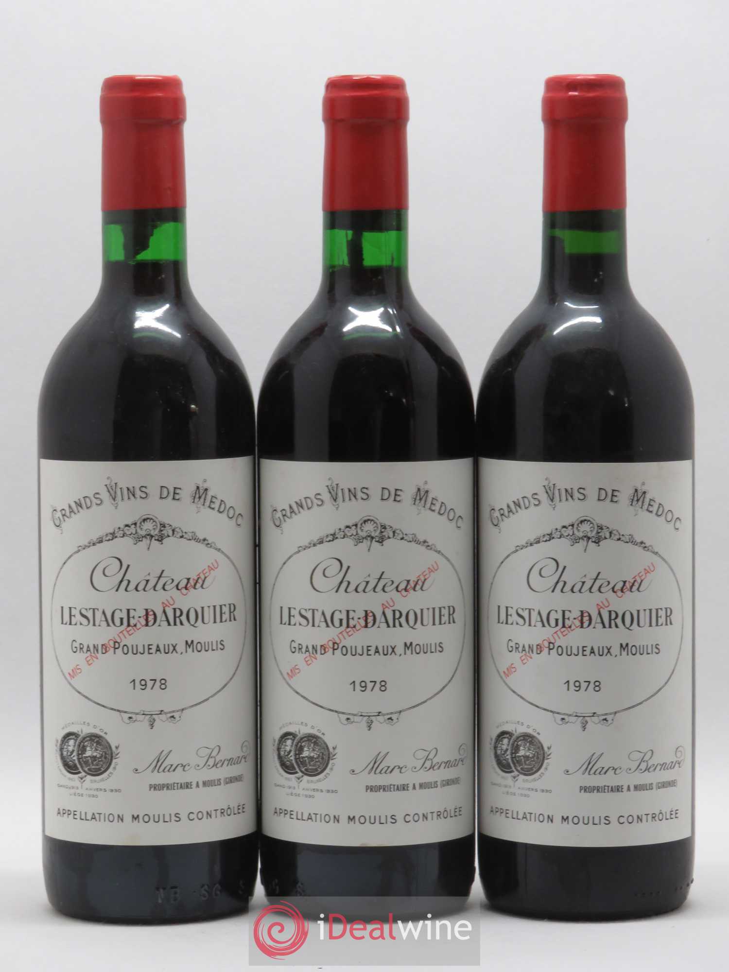 Moulis en Médoc Château Lestage Darquier 1978 - Posten von 3 Flaschen - 0