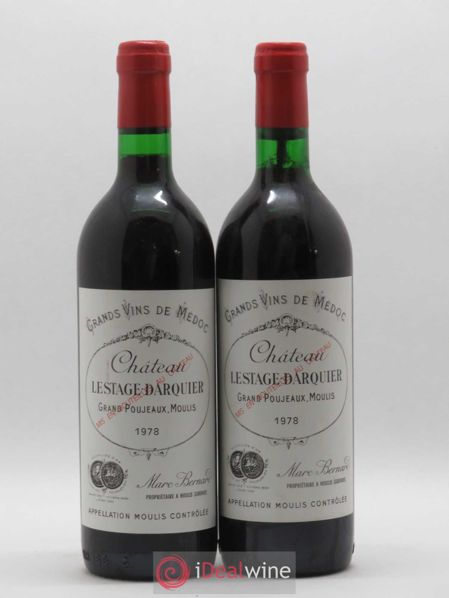 Moulis en Médoc Château Lestage Darquier 1978 - Posten von 2 Flaschen - 0