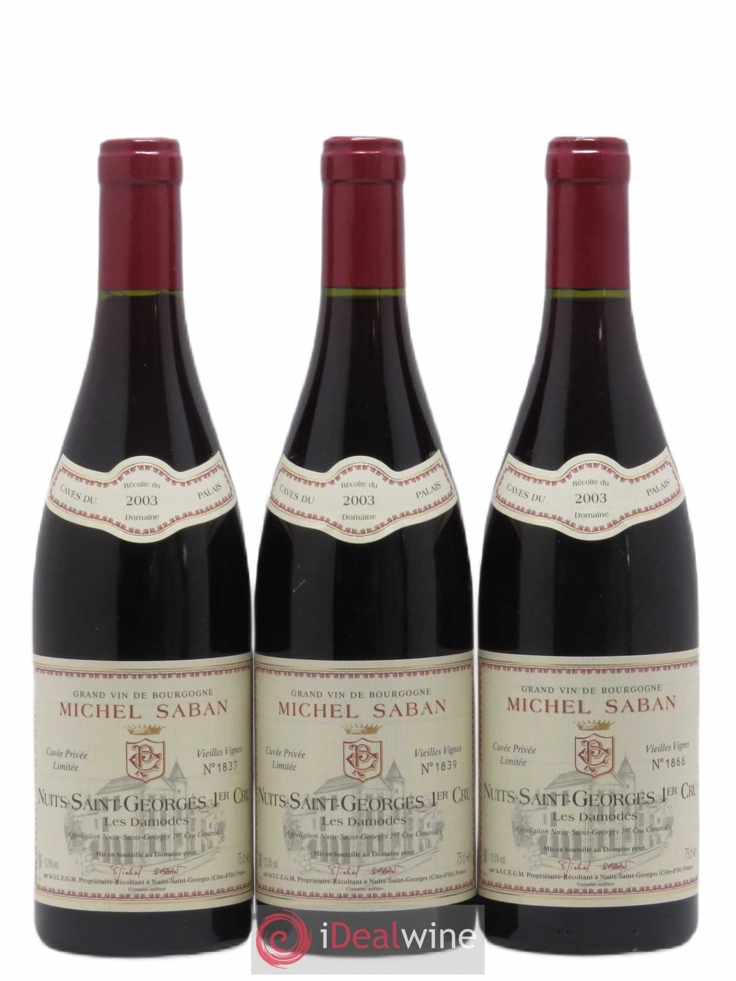 Nuits-Saint-Georges 1er Cru Les Damodes Michel Saban 2003 - Posten von 3 Flaschen - 0