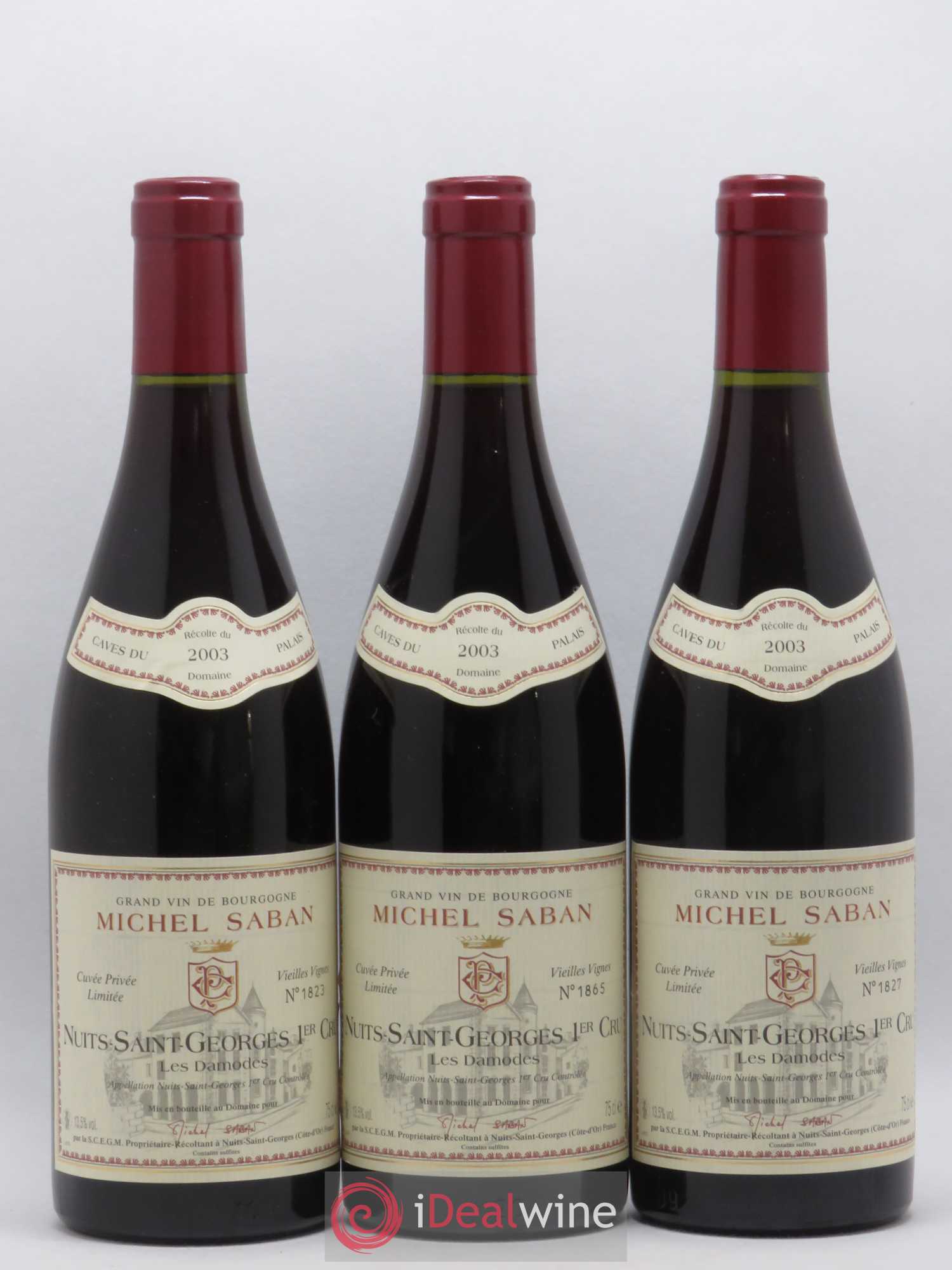 Nuits-Saint-Georges 1er Cru Les Damodes Michel Saban 2003 - Posten von 3 Flaschen - 0