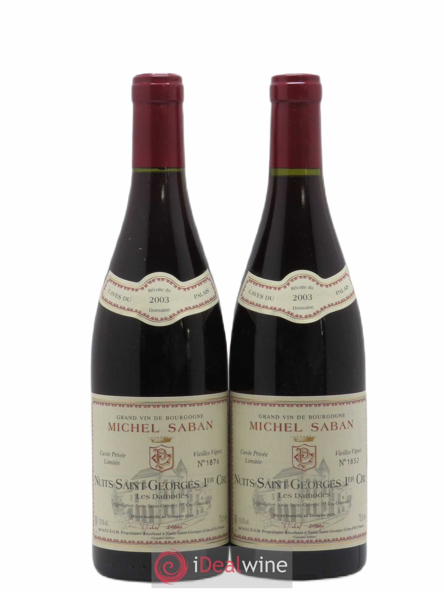 Nuits-Saint-Georges 1er Cru Les Damodes Michel Saban 2003 - Posten von 2 Flaschen - 0