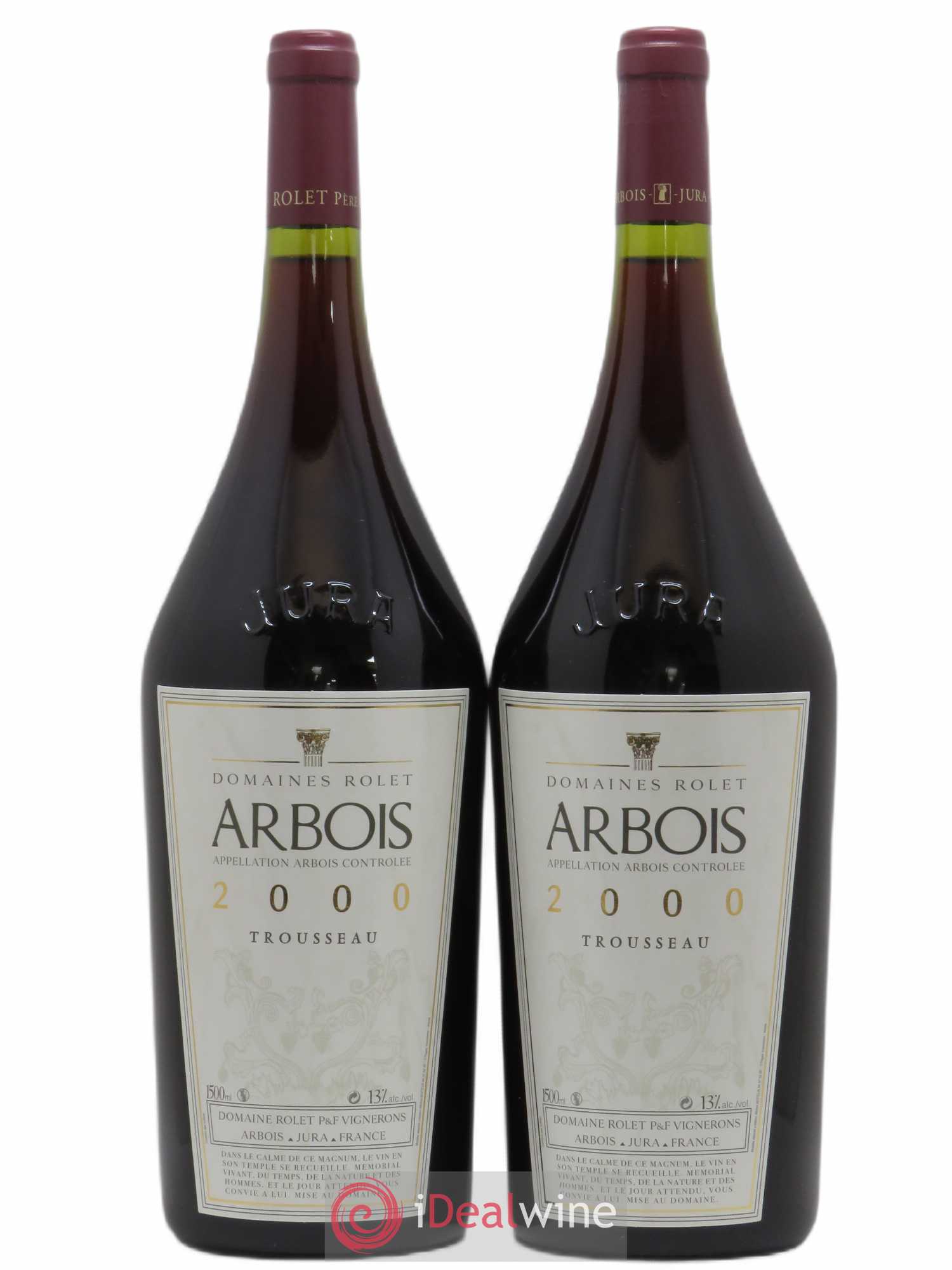 Arbois Trousseau Domaine Rolet (sans prix de réserve) 2000 - Lot de 2 magnums - 0