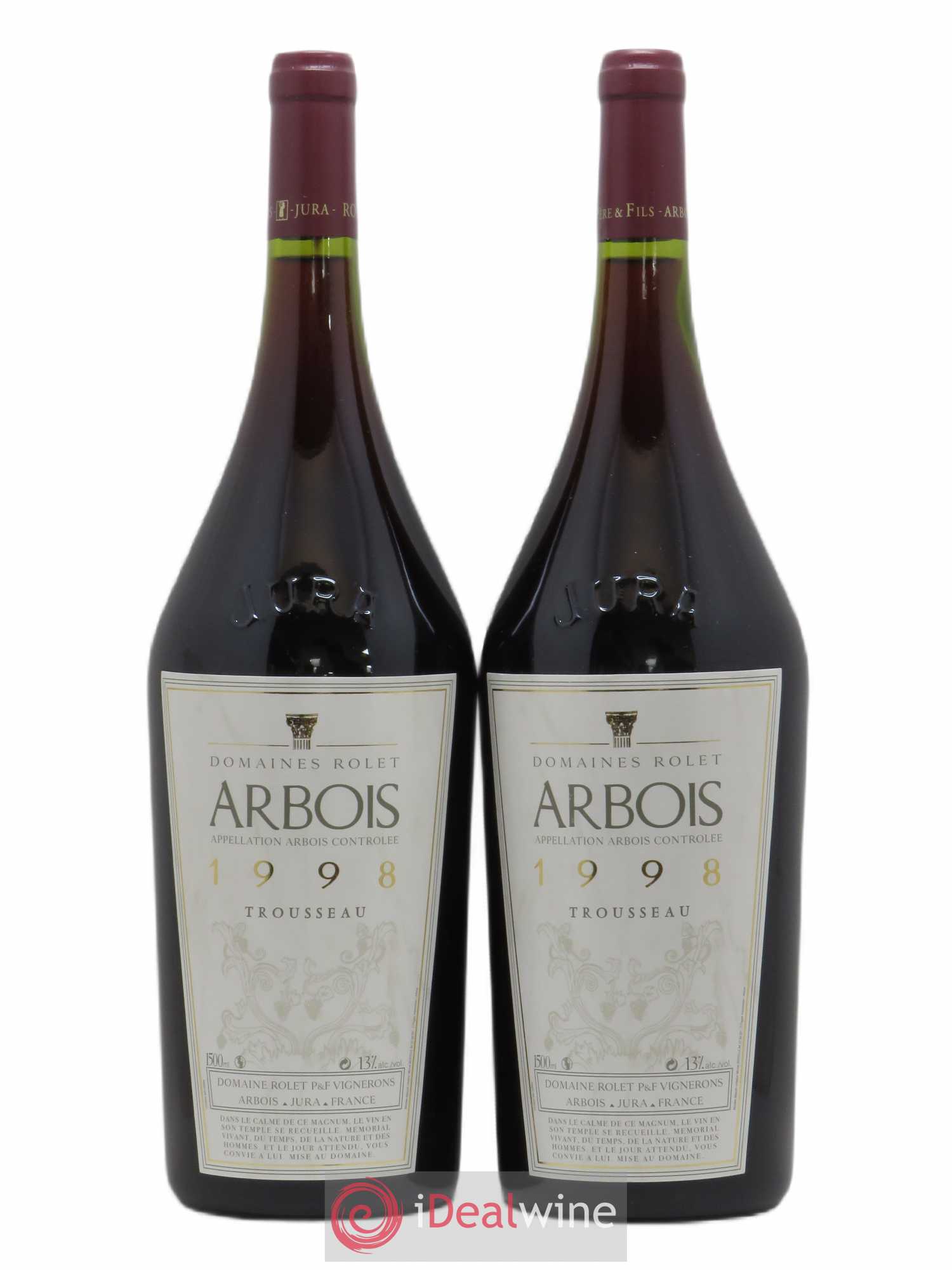 Arbois Trousseau Domaine Rolet (sans prix de réserve) 1998 - Lot de 2 magnums - 0