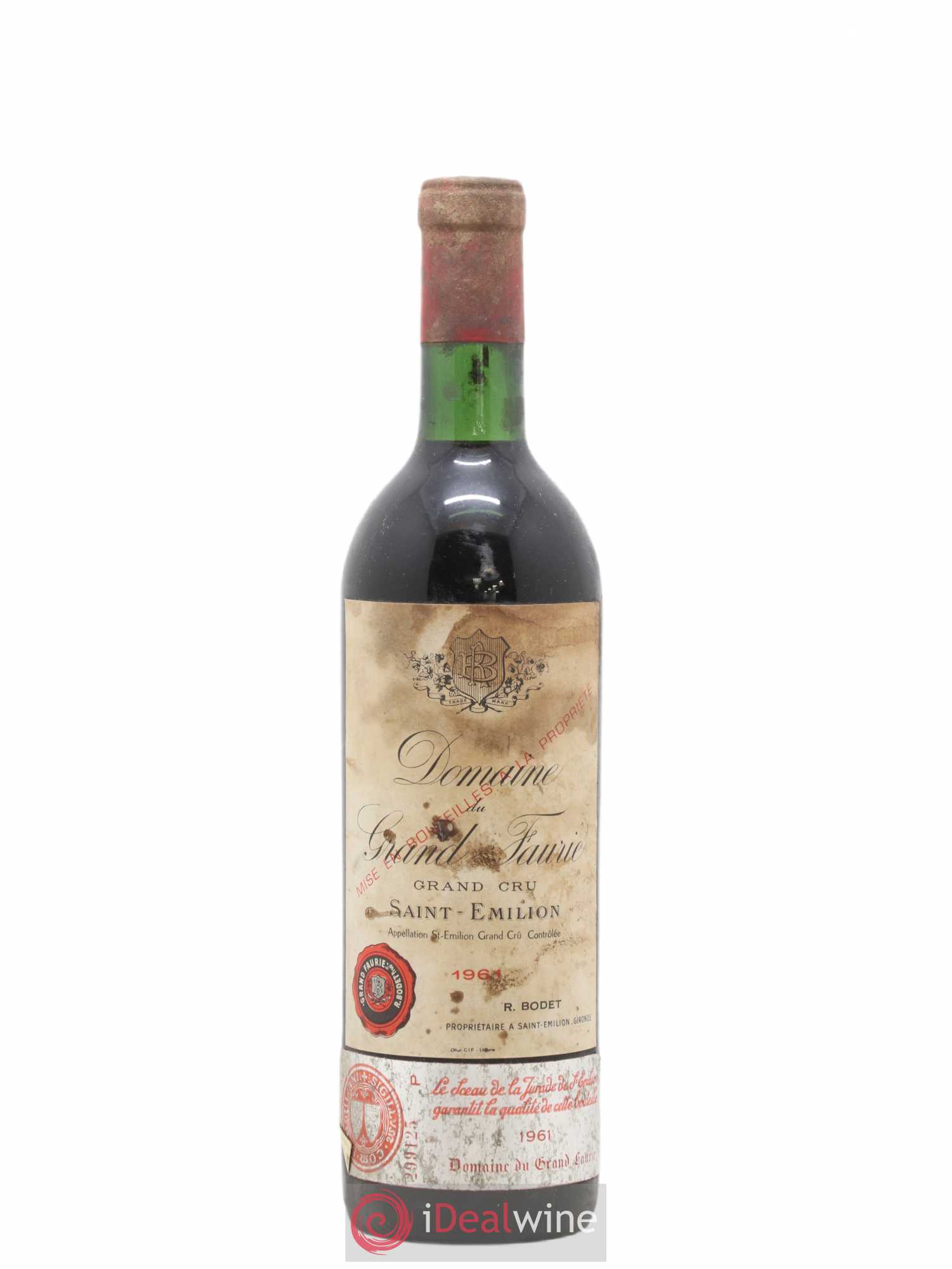 Saint-Émilion Domaine grand Faurie 1961 - Posten von 1 Flasche - 0