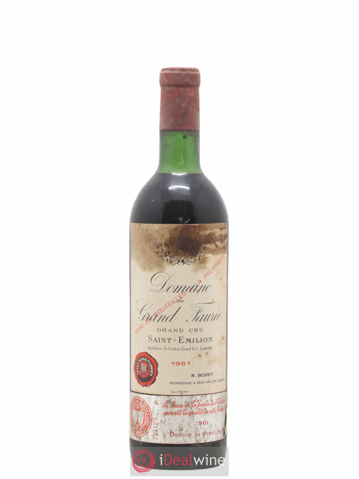 Saint-Émilion Domaine grand Faurie 1961 - Posten von 1 Flasche - 0