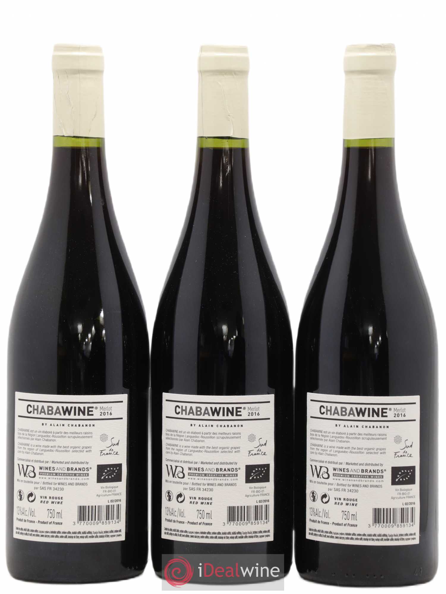 Languedoc Chabawine Merlot Alain Chabanon (sans prix de réserve) 2016 - Posten von 6 Flaschen - 4