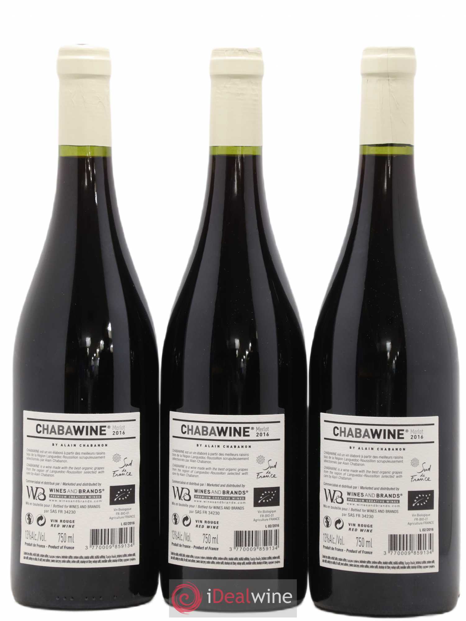 Languedoc Chabawine Merlot Alain Chabanon (sans prix de réserve) 2016 - Posten von 6 Flaschen - 4