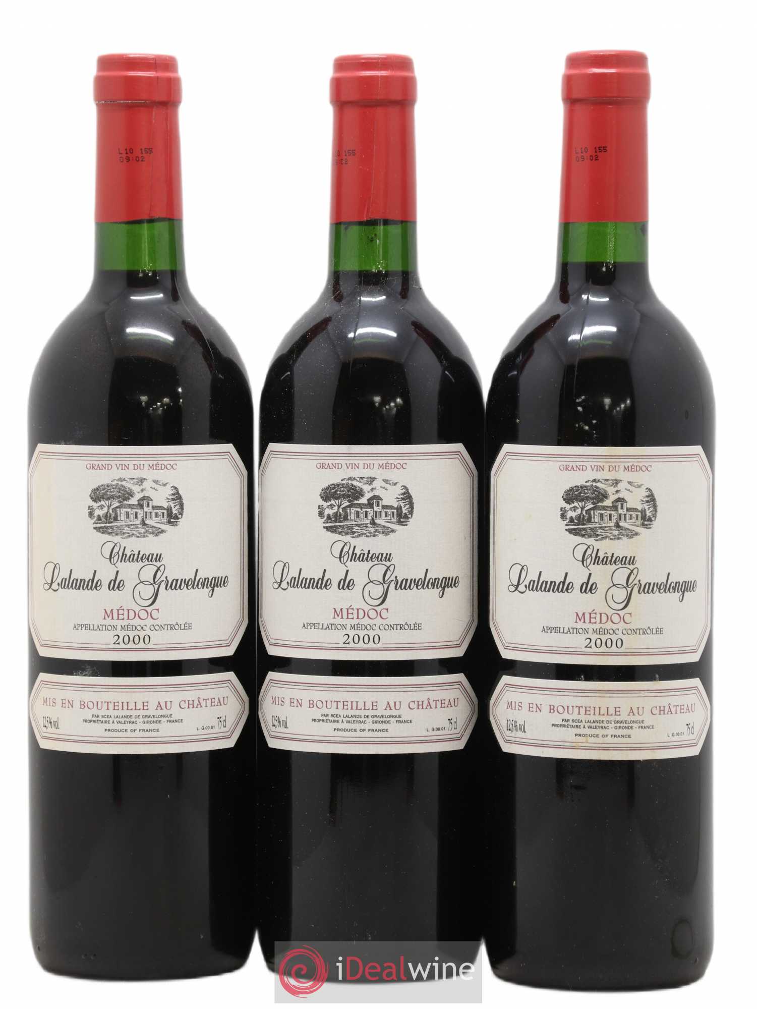 Médoc Château Lalande de Gravelongue (sans prix de réserve) 2000 - Posten von 3 Flaschen - 0