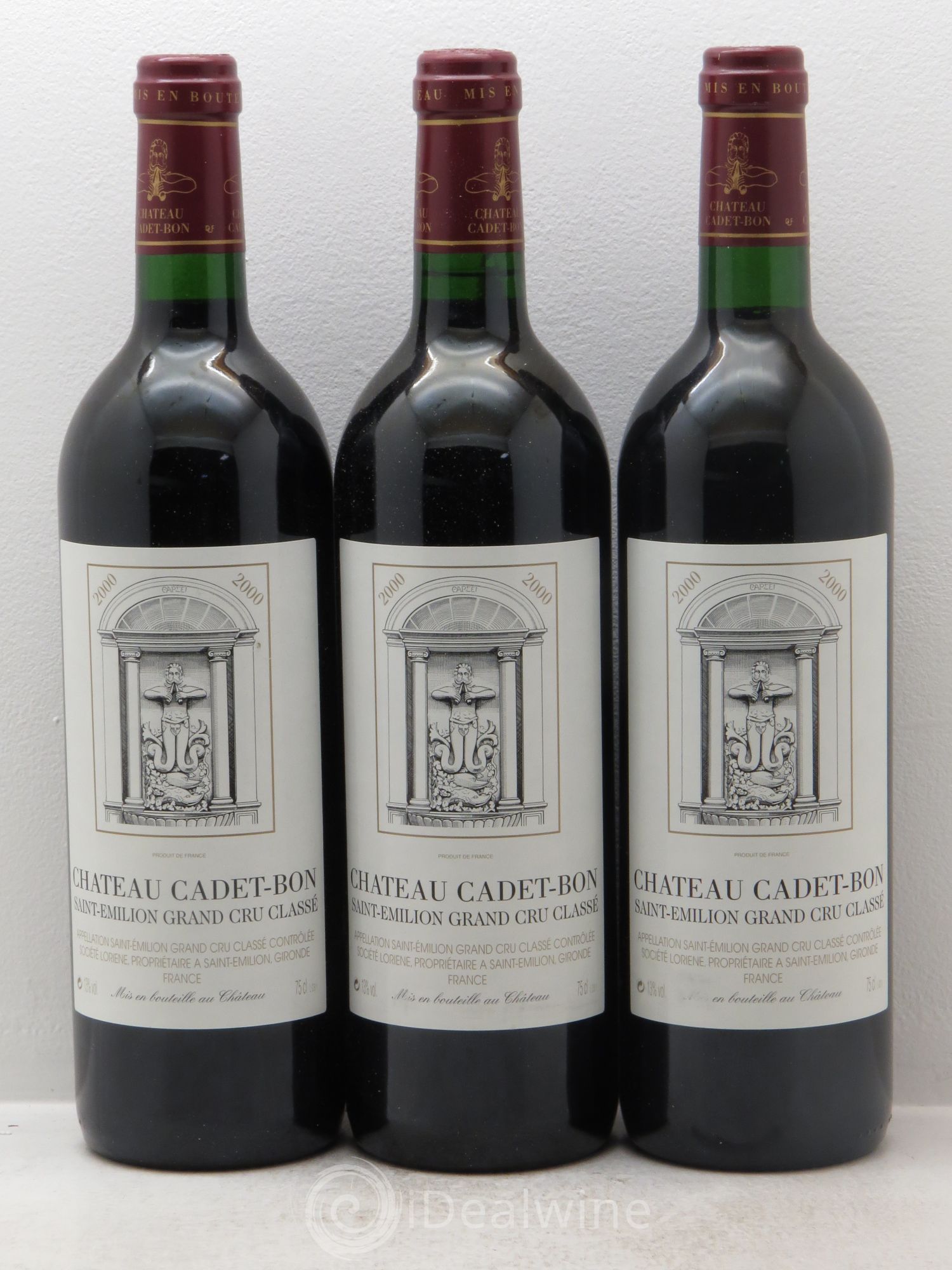Château Cadet Bon Grand Cru Classé 2000 - Lot de 3 bouteilles - 0