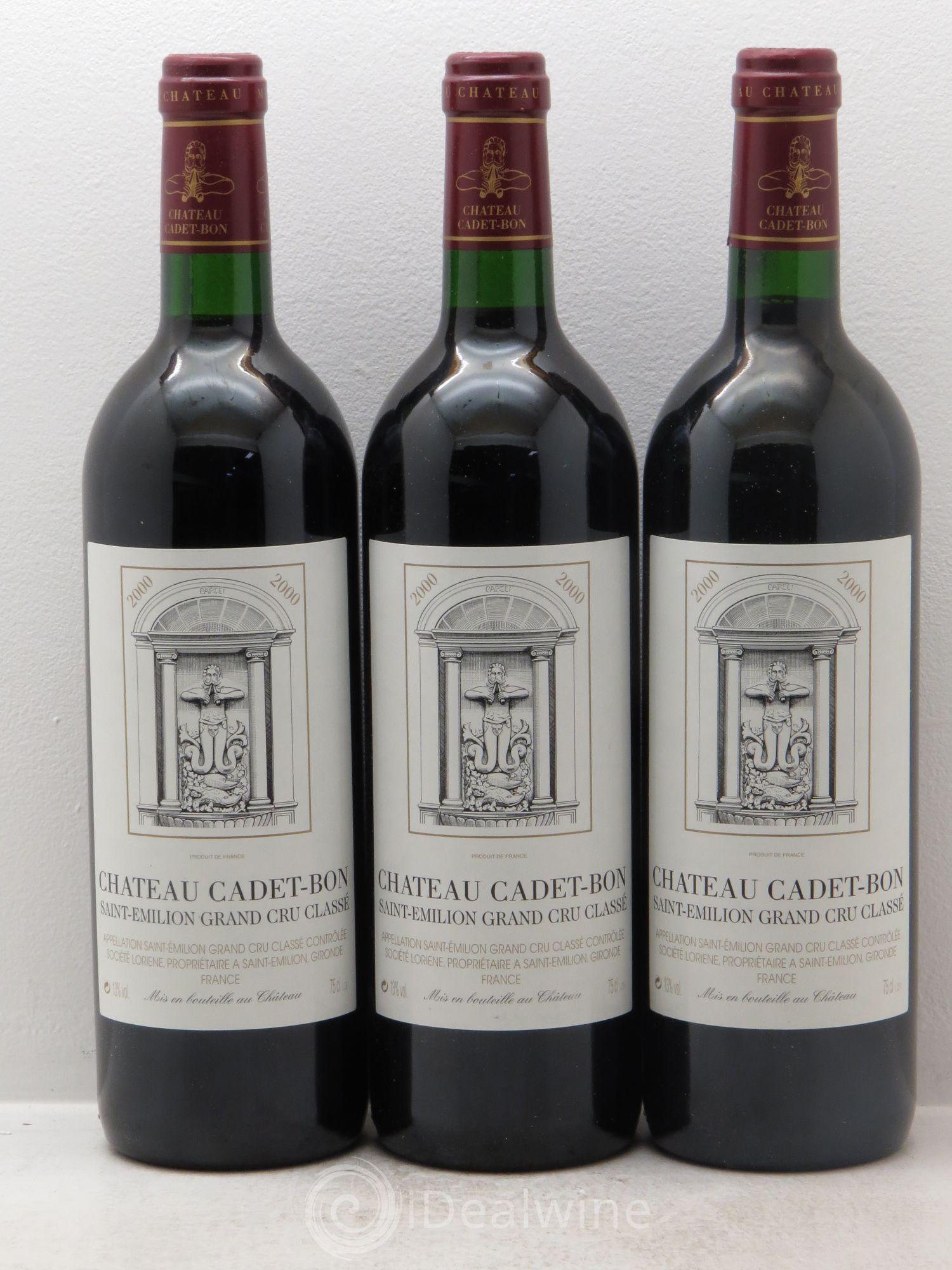 Château Cadet Bon Grand Cru Classé 2000 - Lot de 3 bouteilles - 0