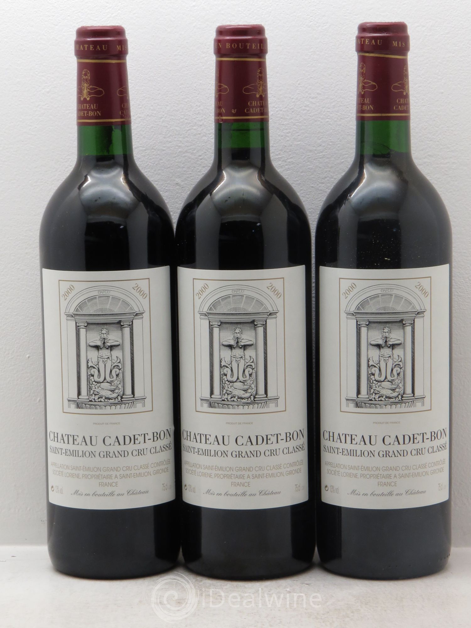 Château Cadet Bon Grand Cru Classé 2000 - Lot de 3 bouteilles - 0