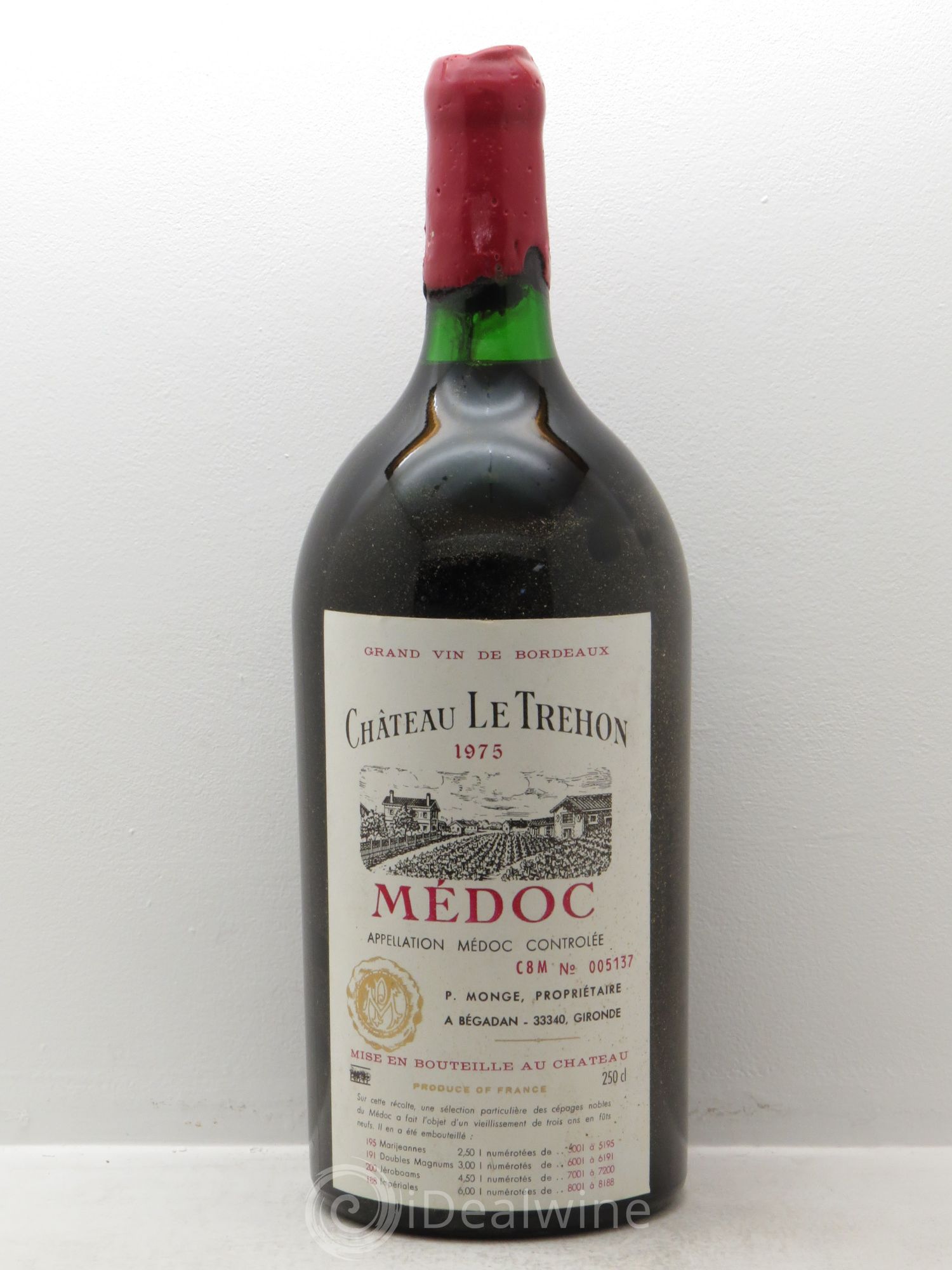 Bordeaux Château Le Trehon (2.5L) 1975 - Posten von 1 Flasche - 0
