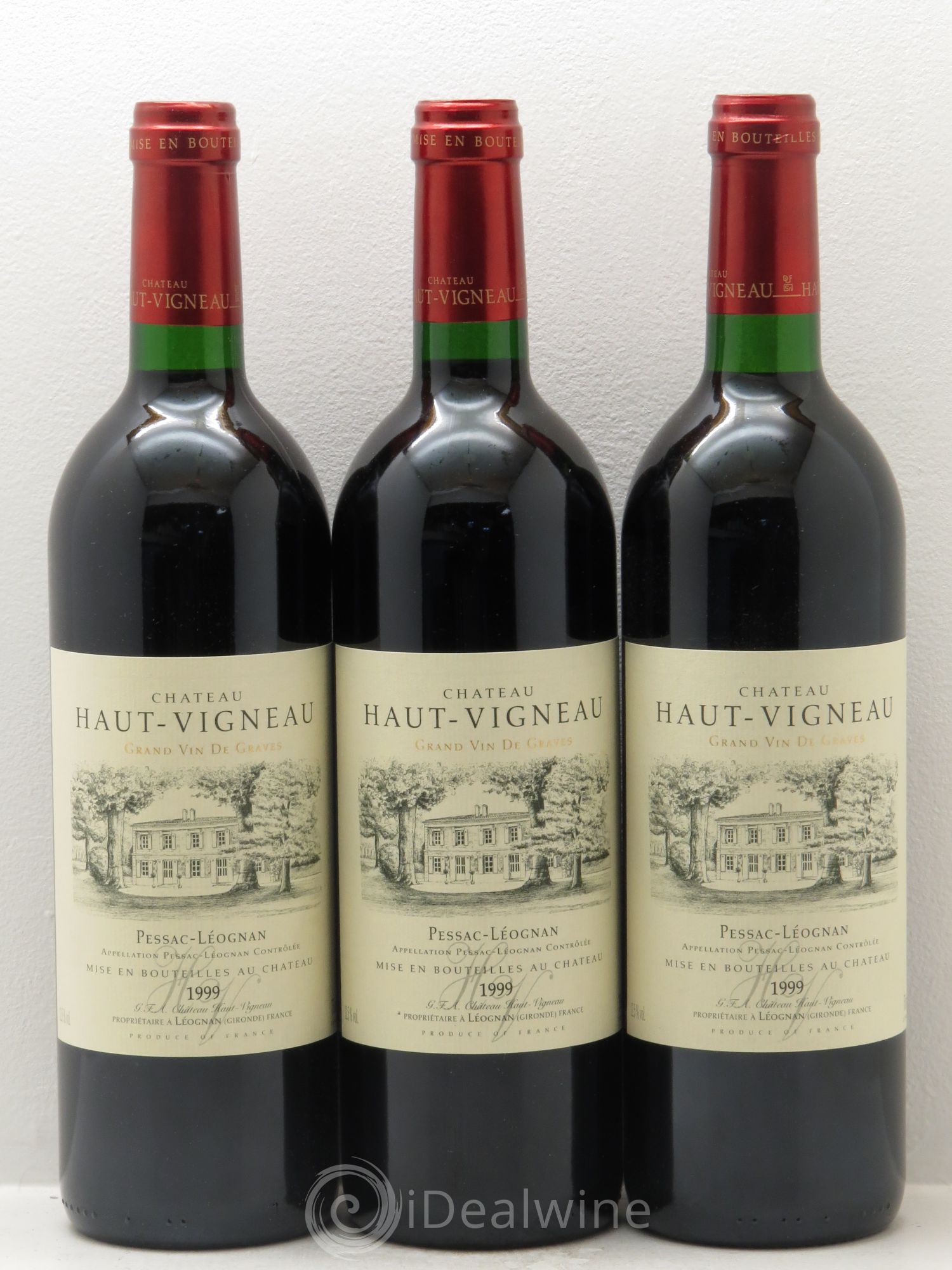 Graves Château Haut Vigneau 1999 - Lot de 3 bouteilles - 0