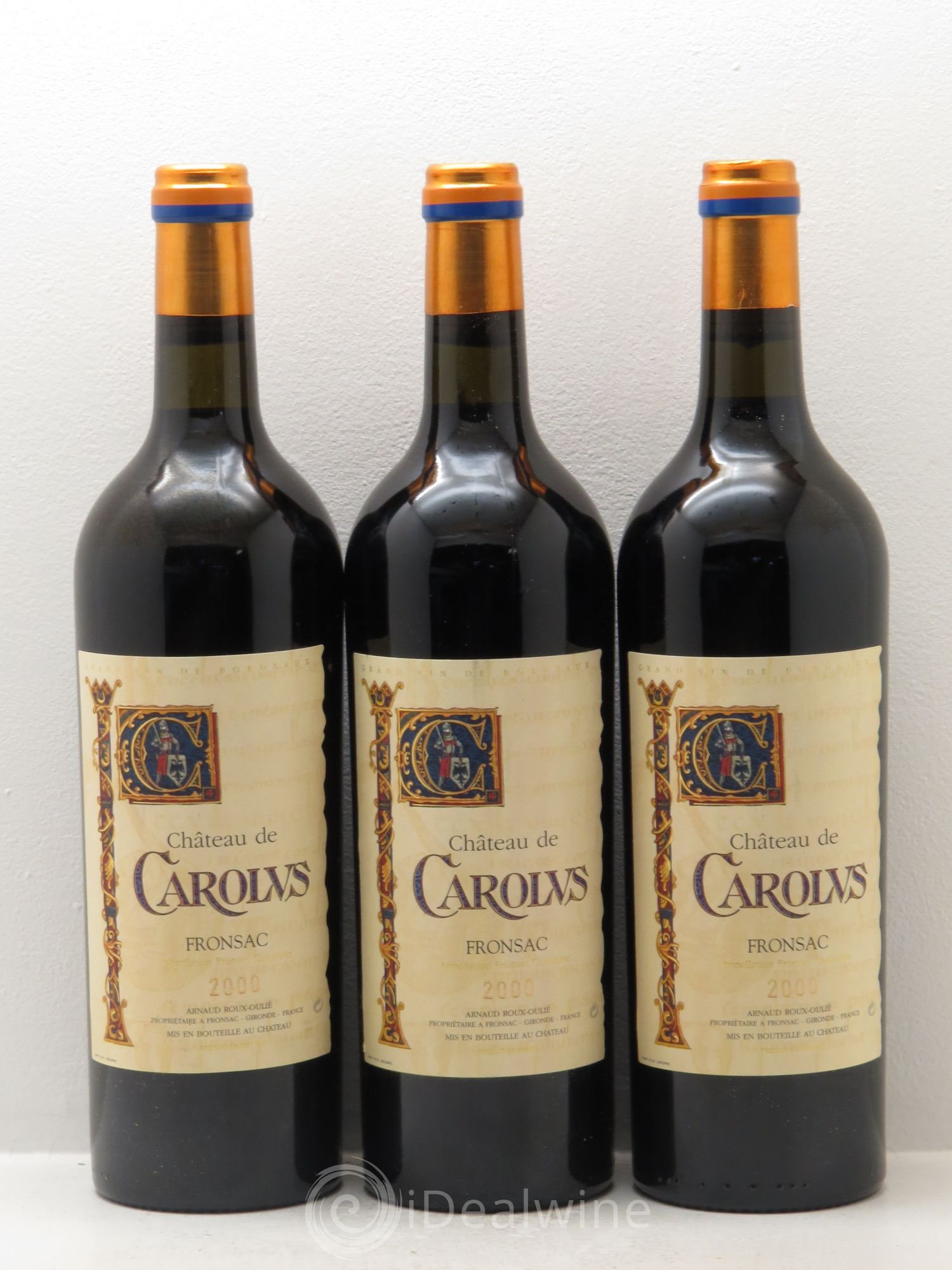 Fronsac Château de Carolus 2000 - Posten von 3 Flaschen - 0