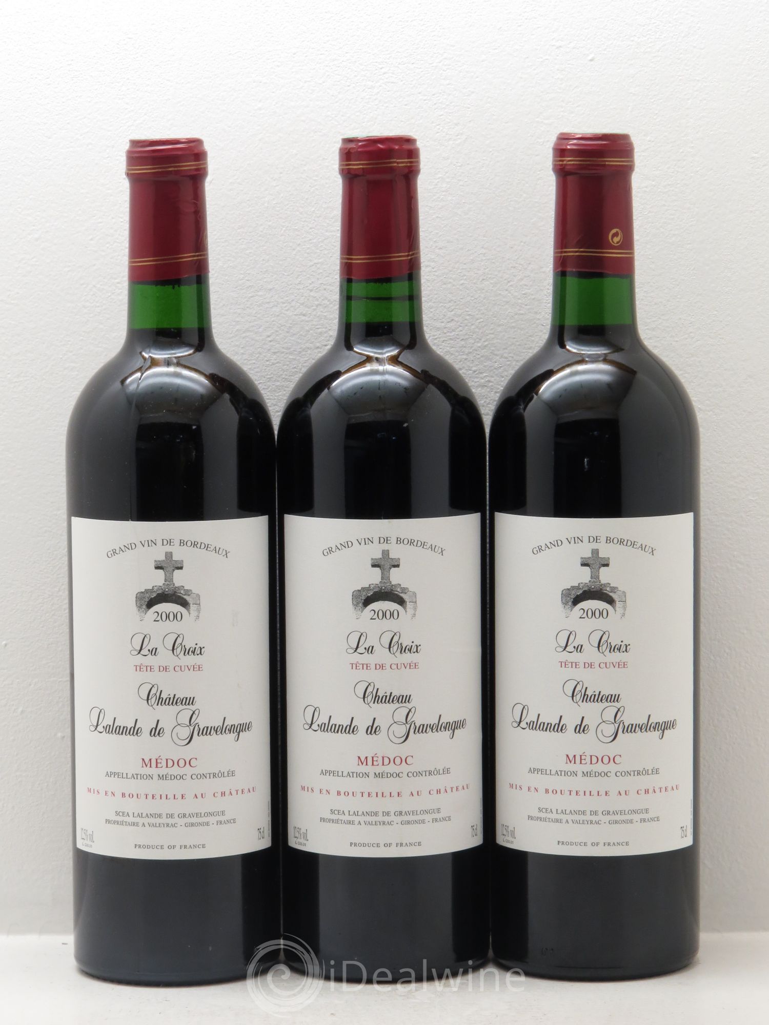 Médoc Lalande de Gravelongue La Croix Tête de Cuvée 2000 - Posten von 3 Flaschen - 0