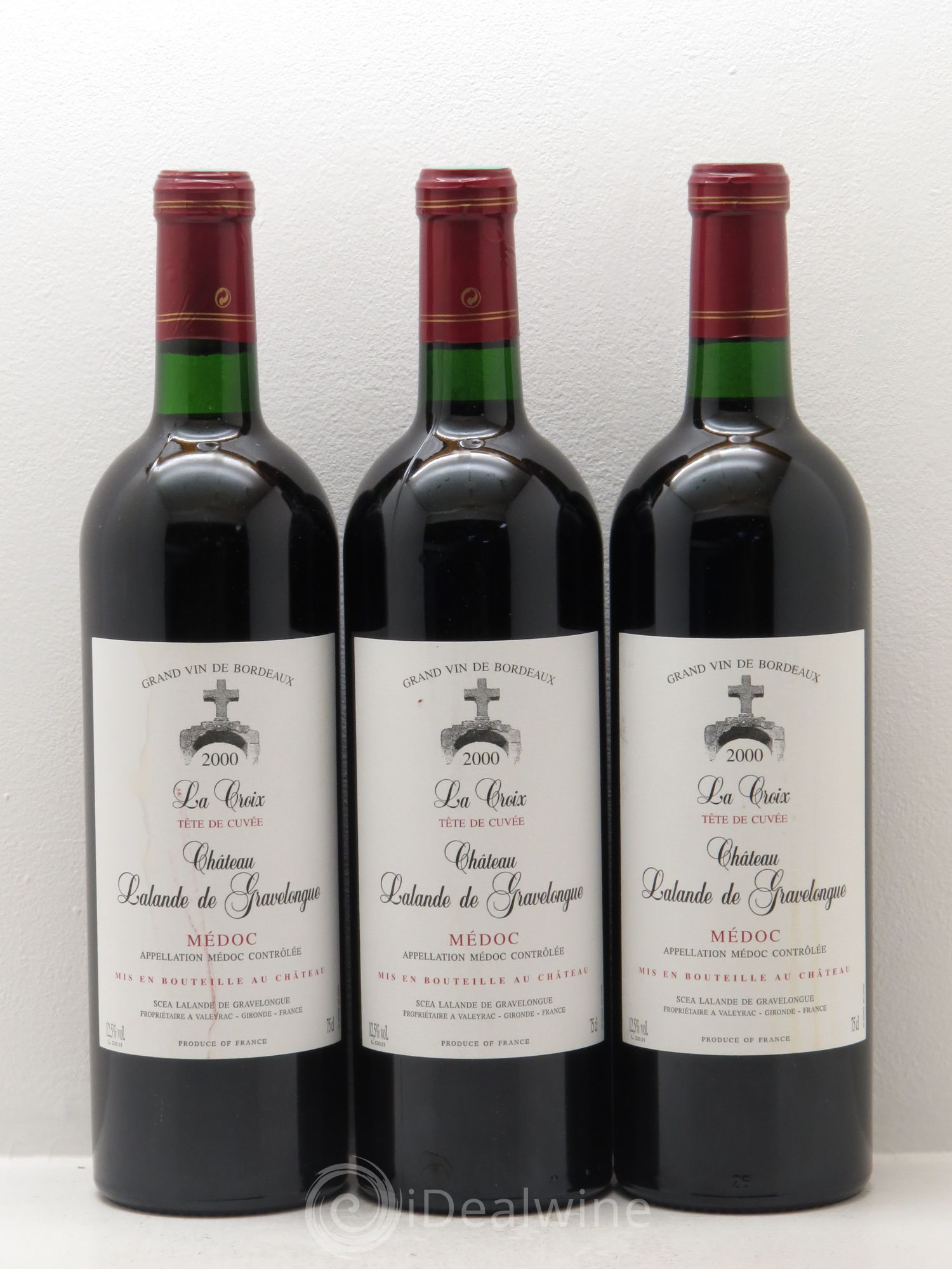 Médoc Lalande de Gravelongue La Croix Tête de Cuvée 2000 - Posten von 3 Flaschen - 0