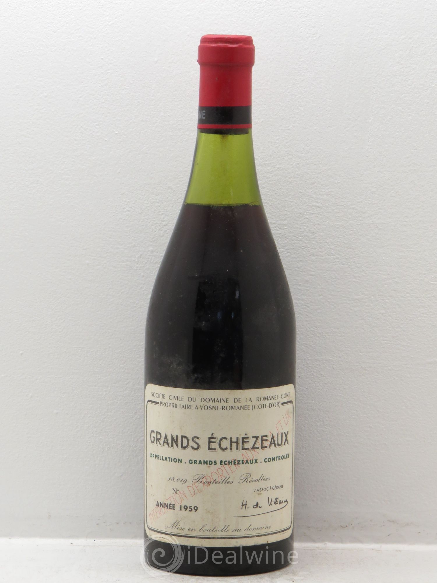 Grands-Echezeaux Grand Cru Domaine de la Romanée-Conti 1959 - Lot de 1 bouteille - 0