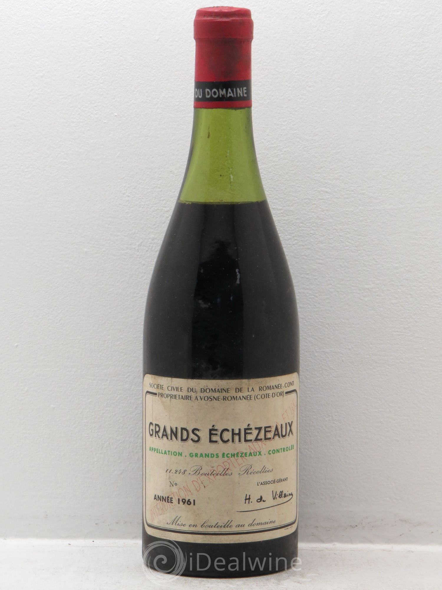 Grands-Echezeaux Grand Cru Domaine de la Romanée-Conti 1961 - Lot de 1 bouteille - 0