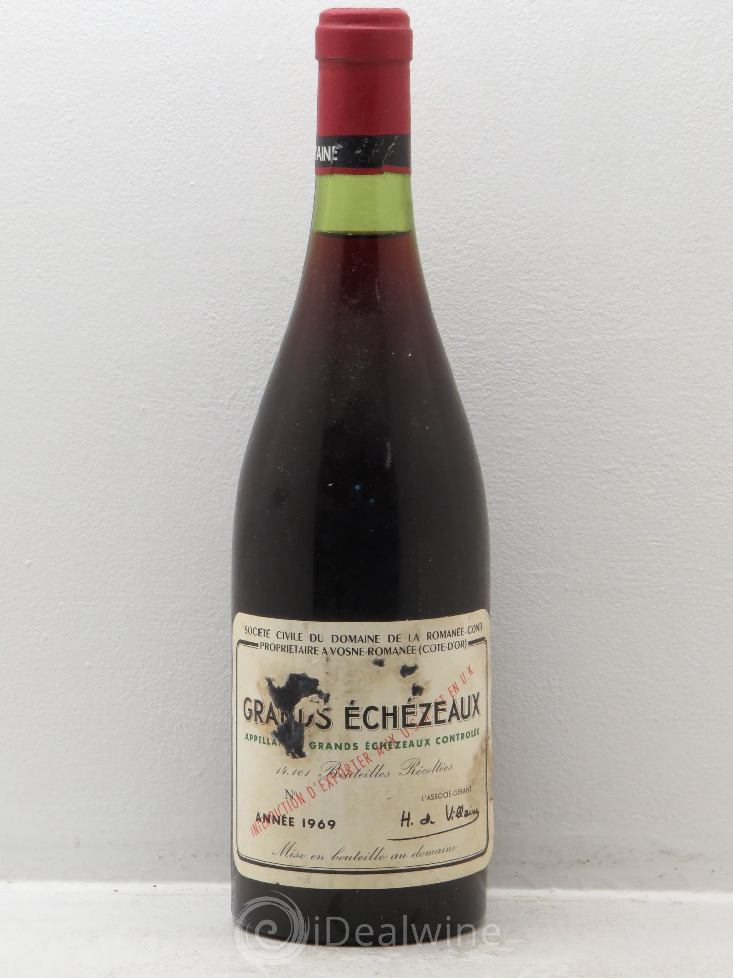 Grands-Echezeaux Grand Cru Domaine de la Romanée-Conti 1969 - Lot de 1 bouteille - 0