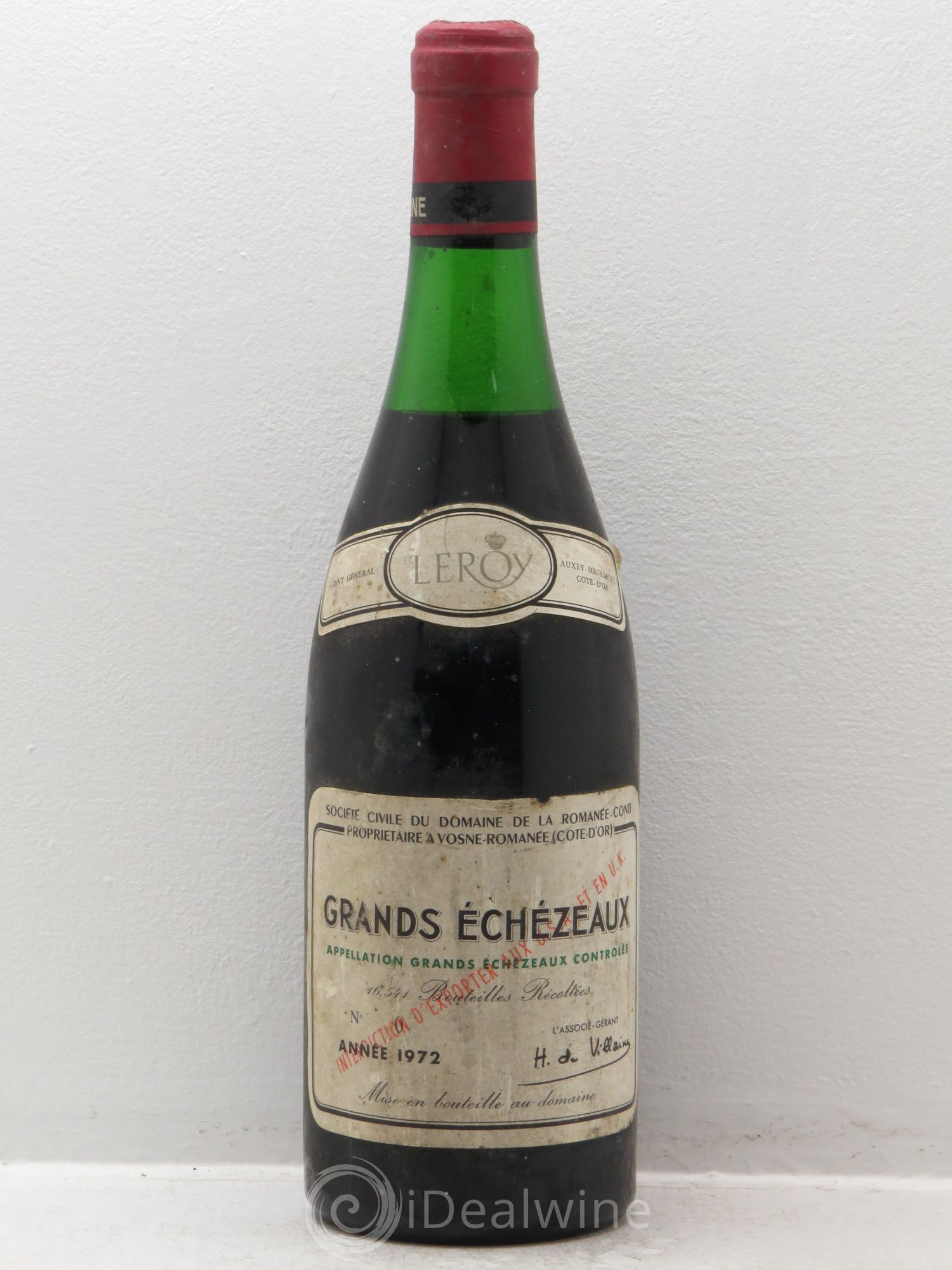 Grands-Echezeaux Grand Cru Domaine de la Romanée-Conti 1972 - Lot de 1 bouteille - 0