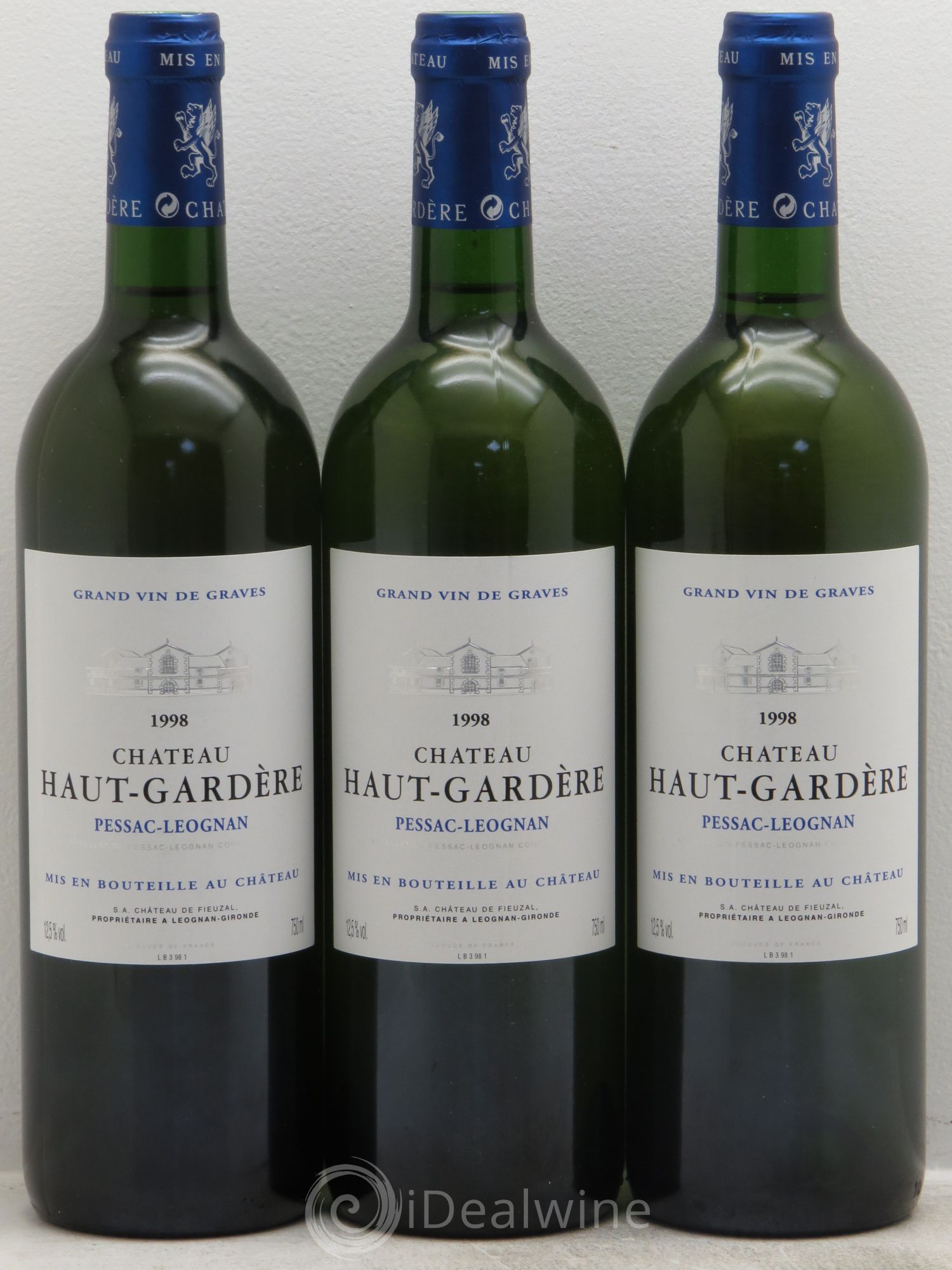 Château Haut-Gardère 1998 - Lot de 3 bouteilles - 0