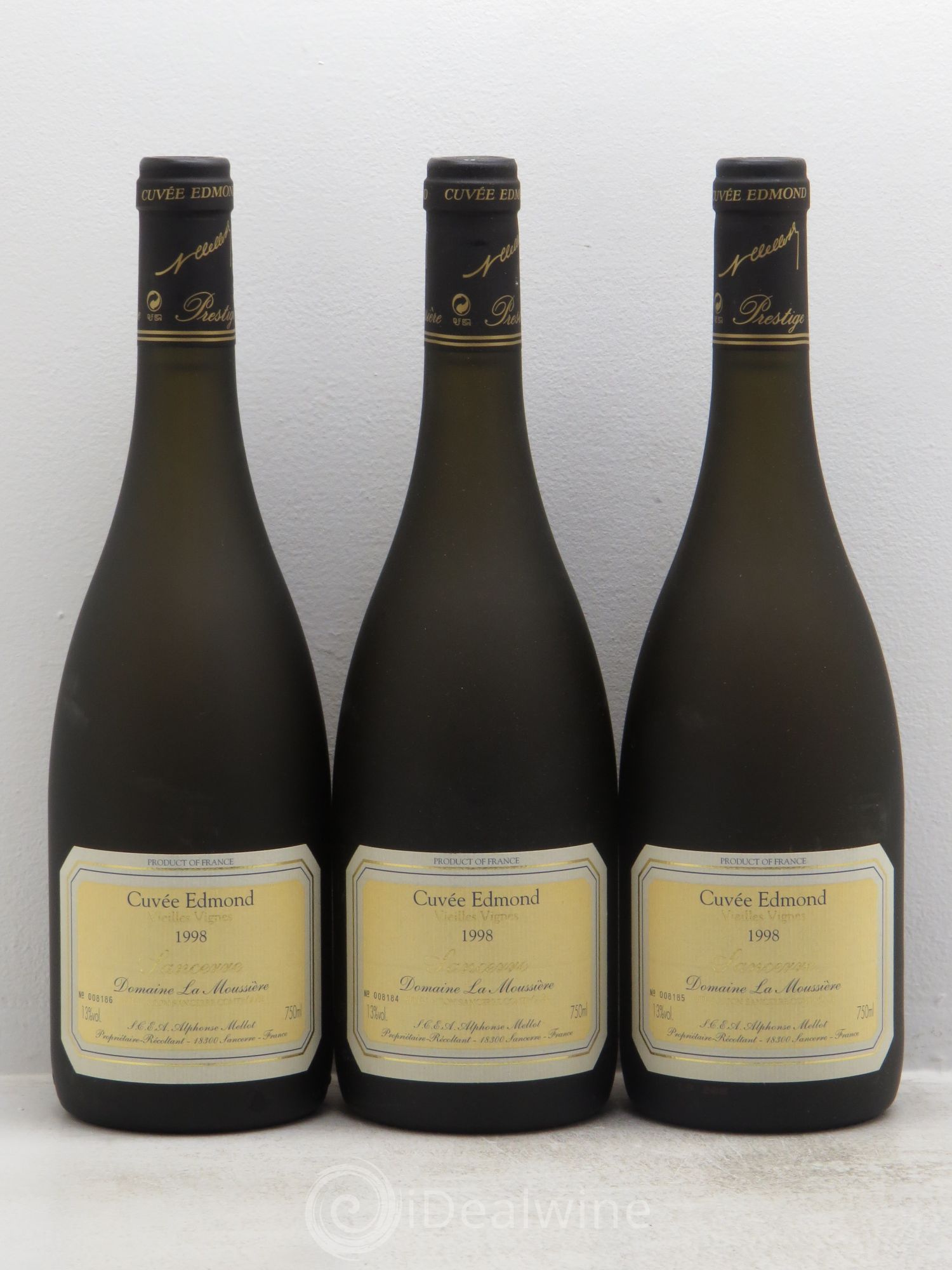 Sancerre Cuvée Edmond Alphonse Mellot Vieilles Vignes La Moussière 1998 - Posten von 3 Flaschen - 0