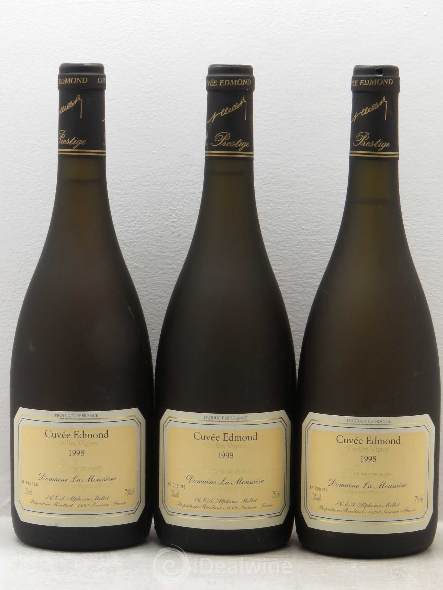 Sancerre Cuvée Edmond Alphonse Mellot 1998 - Lotto di 3 bottiglie - 0
