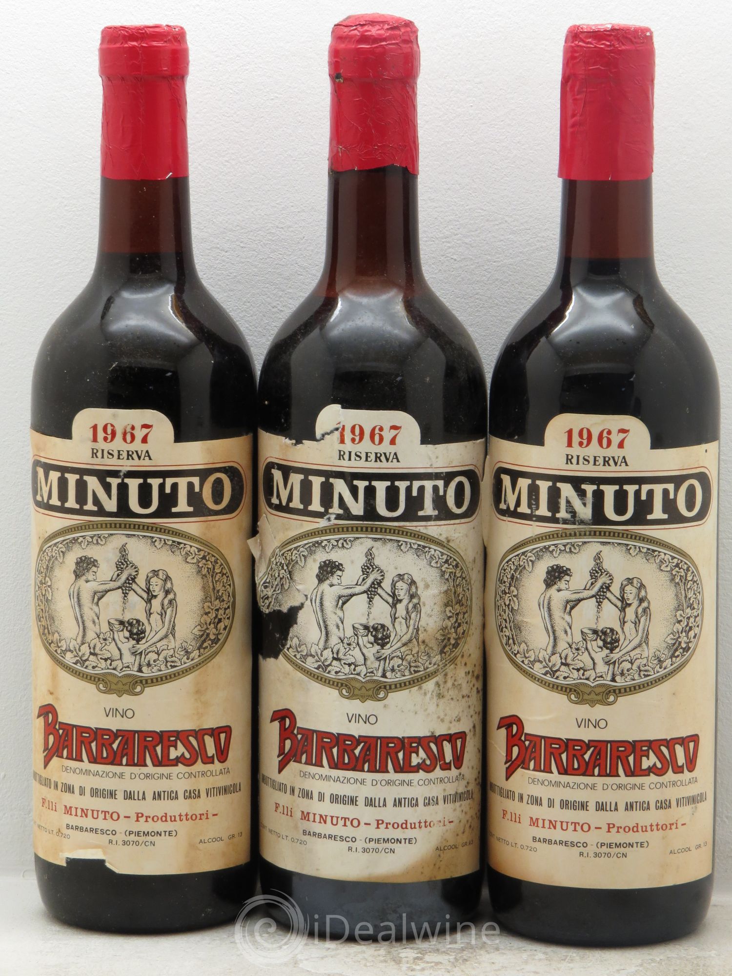 Barbaresco DOCG Minuto Reserve 1967 - Lot de 3 bouteilles - 0
