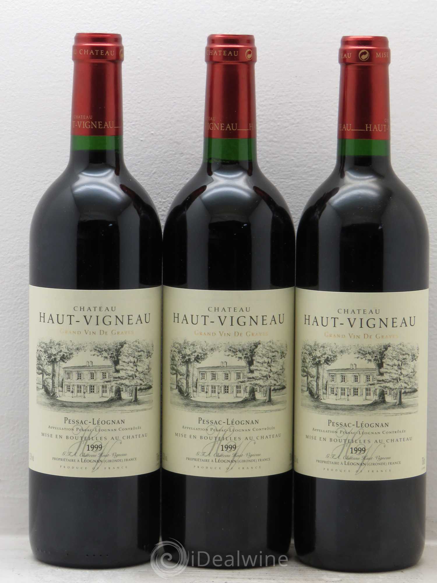 Pessac-Léognan Château Haut Vigneau 1999 - Lot de 3 bouteilles - 0
