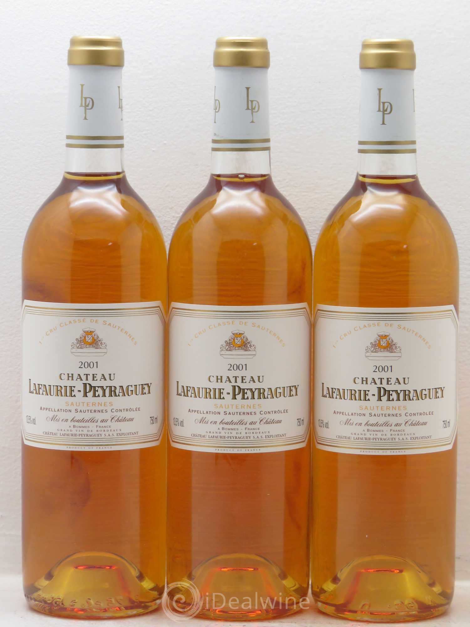 Château Lafaurie-Peyraguey 1er Grand Cru Classé 2001 - Lotto di 3 bottiglie - 0