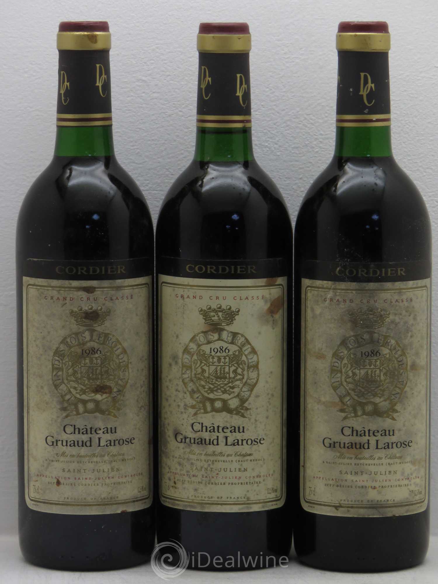 Château Gruaud Larose 2ème Grand Cru Classé 1986 - Lot de 3 bouteilles - 0