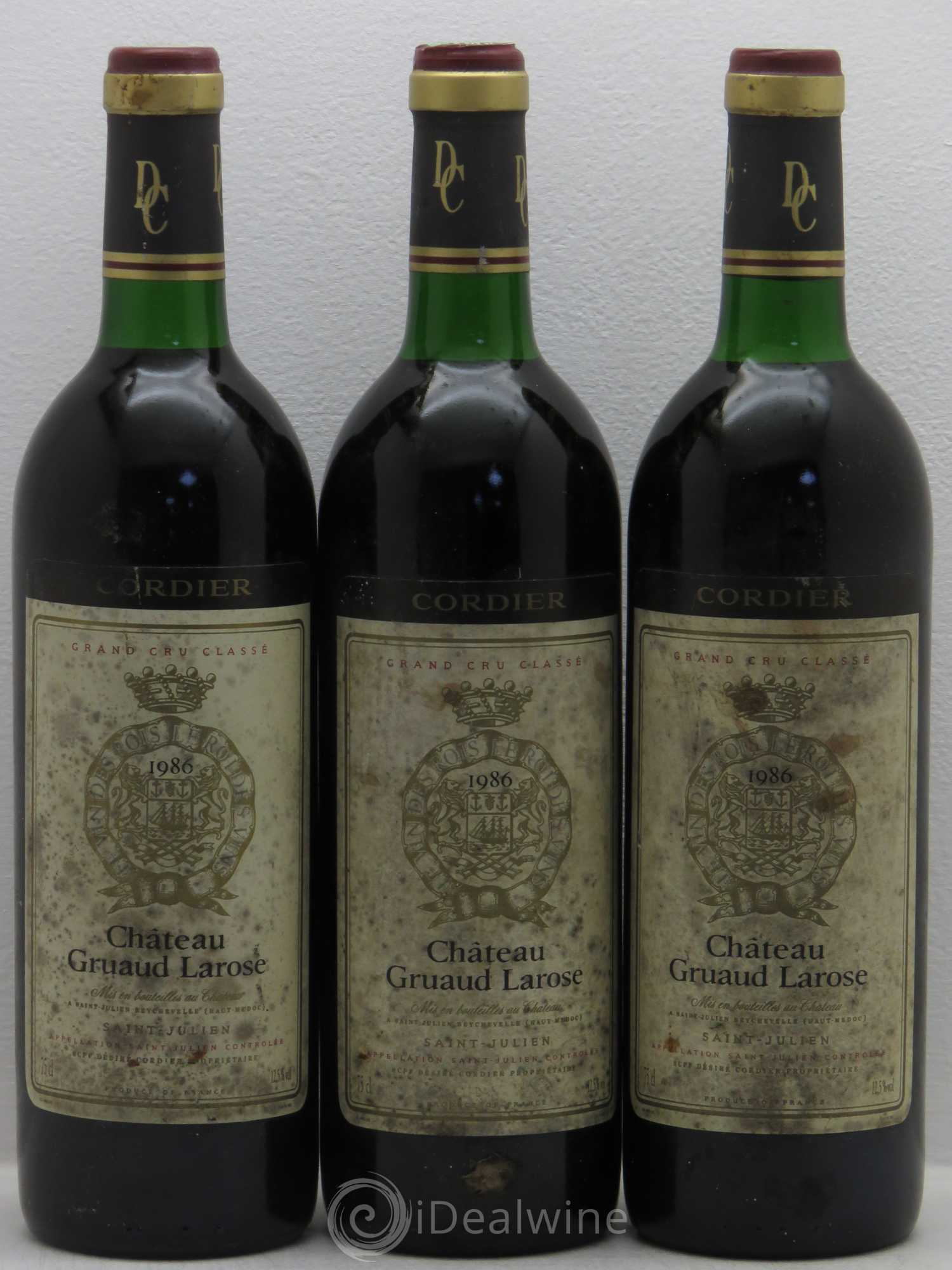 Château Gruaud Larose 2ème Grand Cru Classé 1986 - Lot de 3 bouteilles - 0