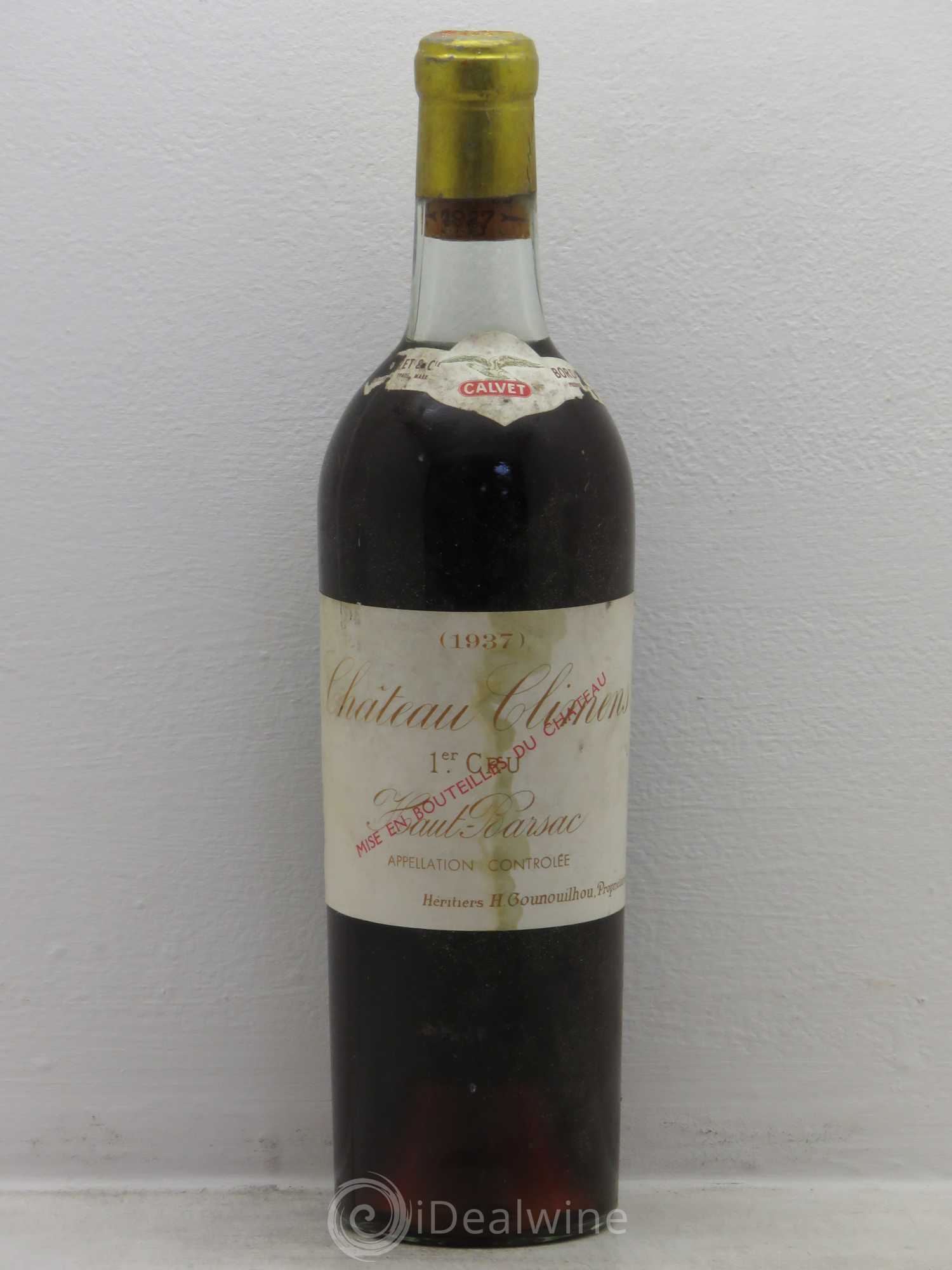 Château Climens 1er Grand Cru Classé 1937 - Lotto di 1 bottiglia - 0