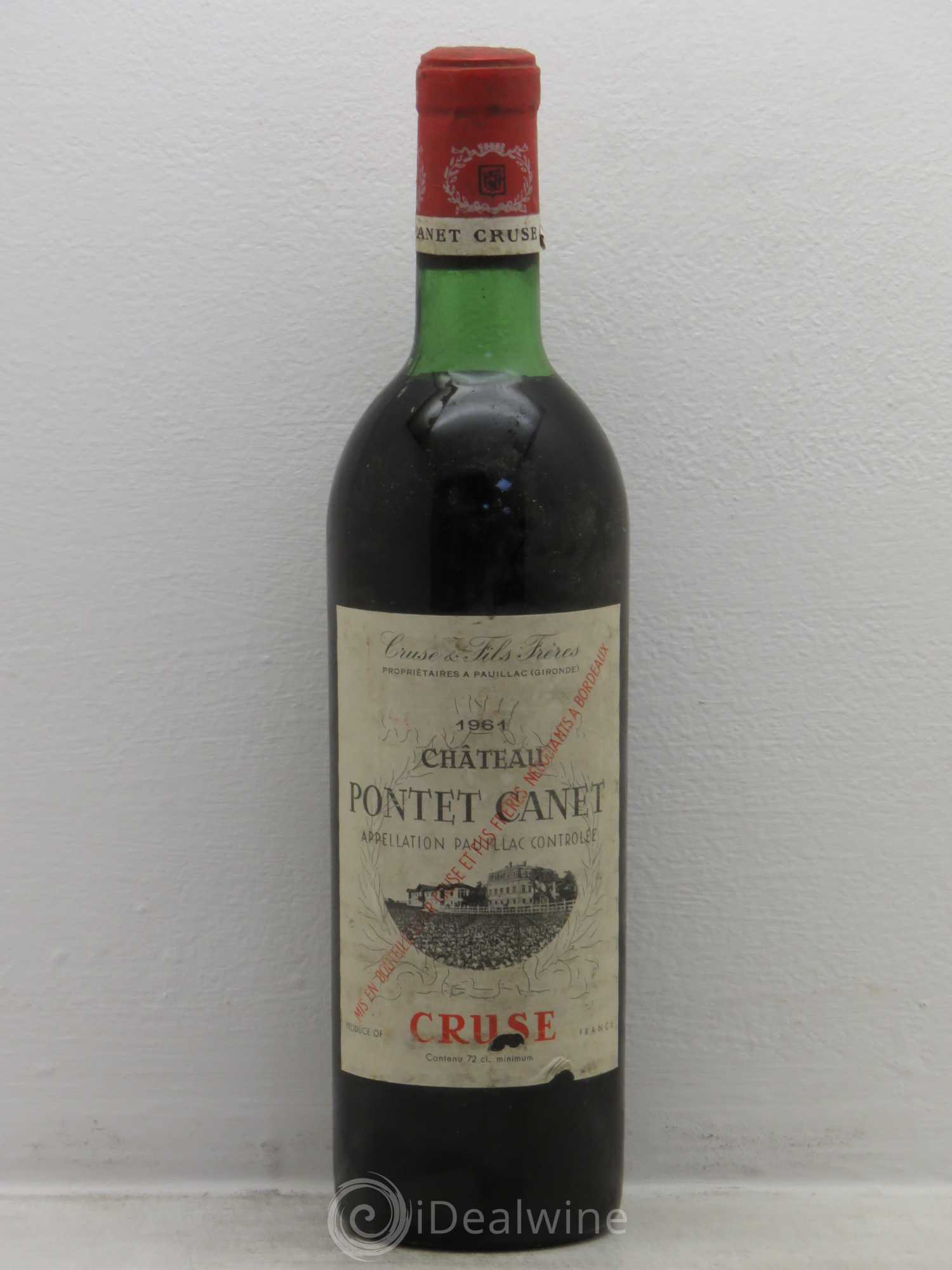 Château Pontet Canet 5ème Grand Cru Classé 1961 - Lot de 1 bouteille - 0