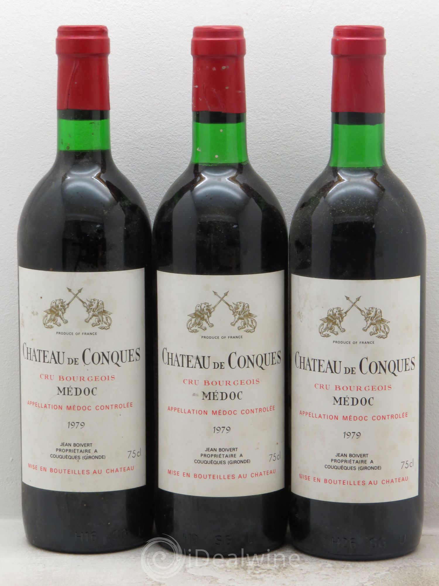 Médoc Château de Conques 1979 - Lot de 3 bouteilles - 0