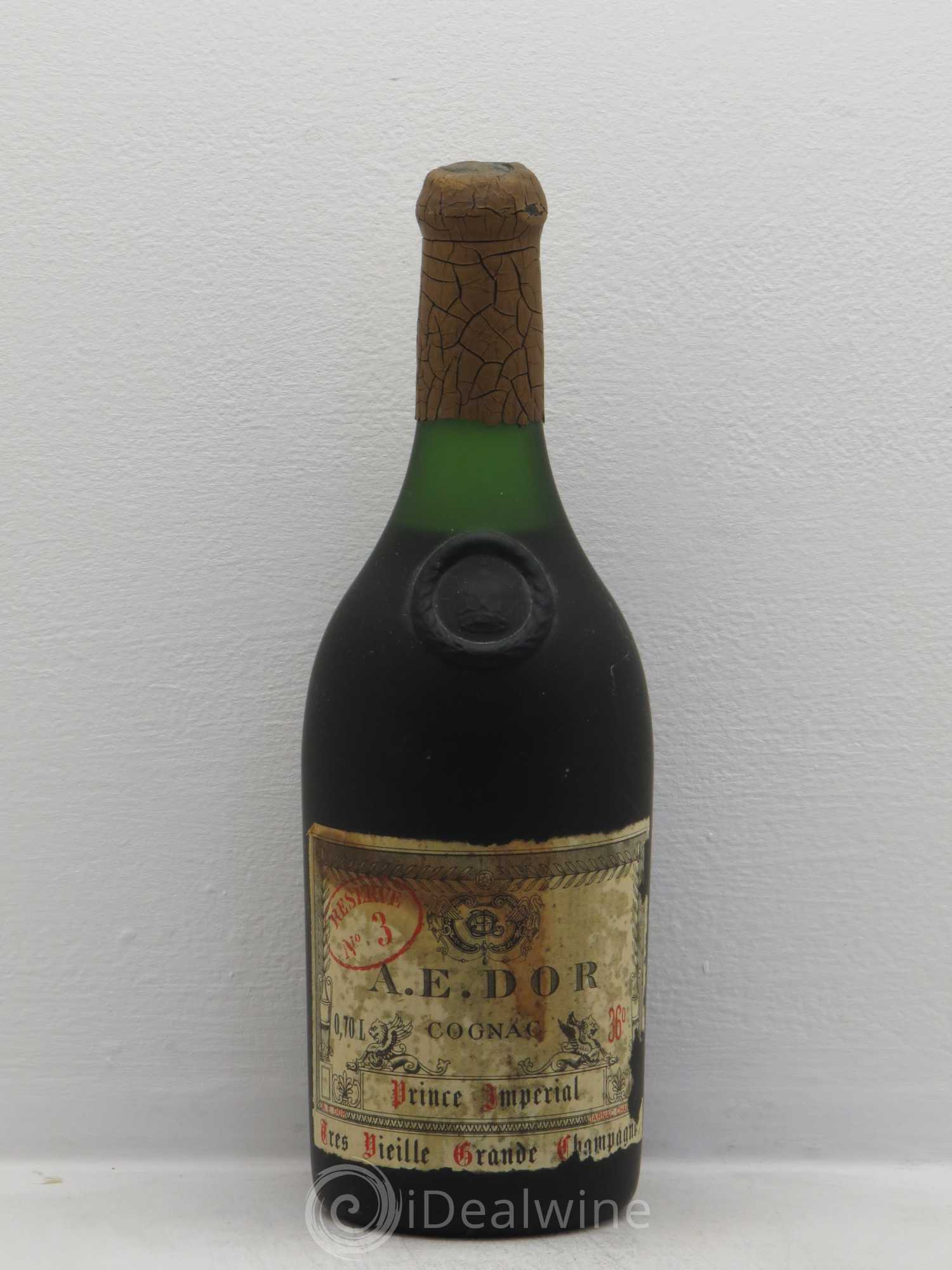 Cognac AE DOR Très Vieille Grande Champagne Prince Impérial Réserve n°3 1875 - Posten von 1 Flasche - 0