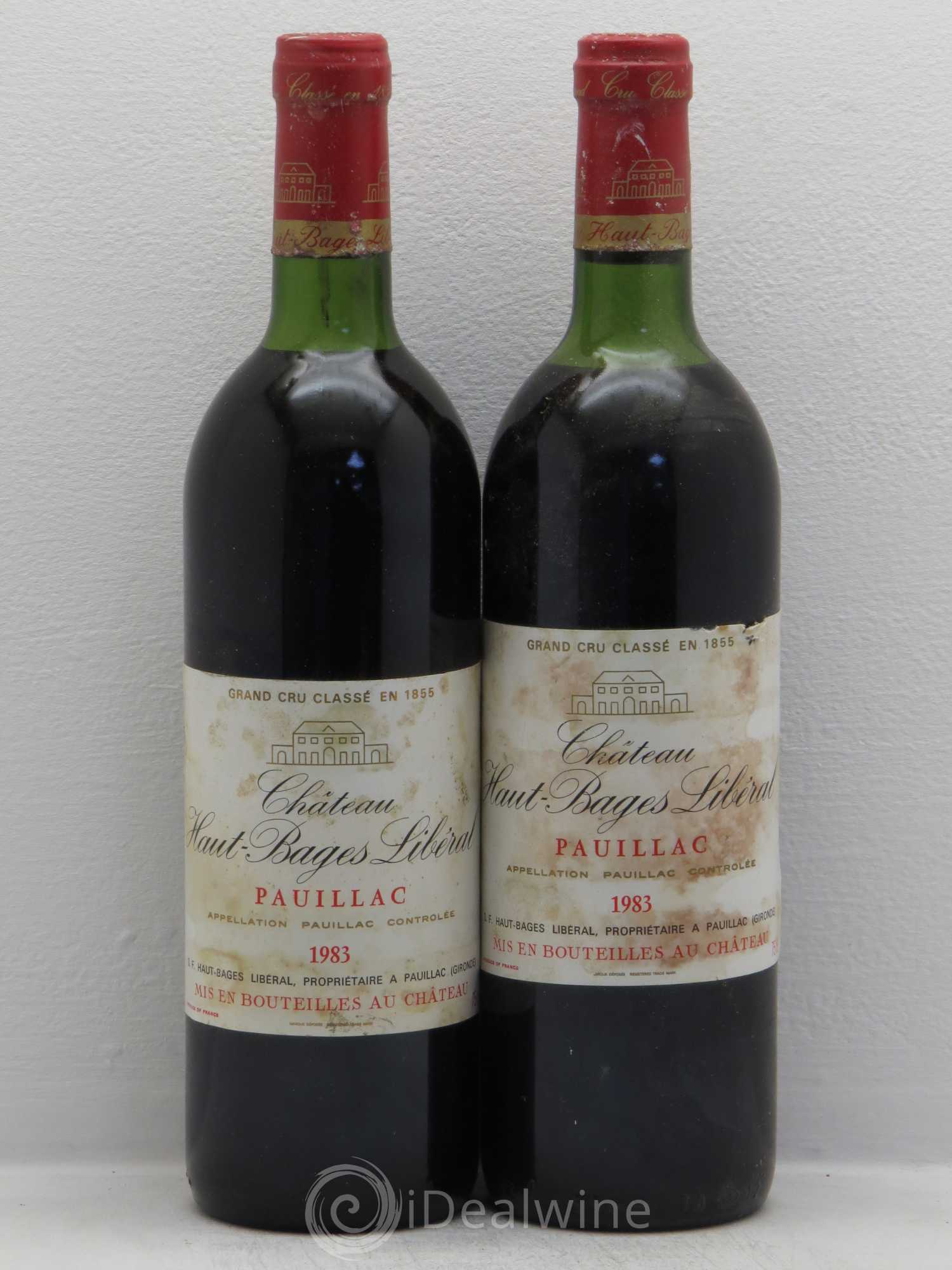 Château Haut Bages Libéral 5ème Grand Cru Classé 1983 - Lot de 2 bouteilles - 0