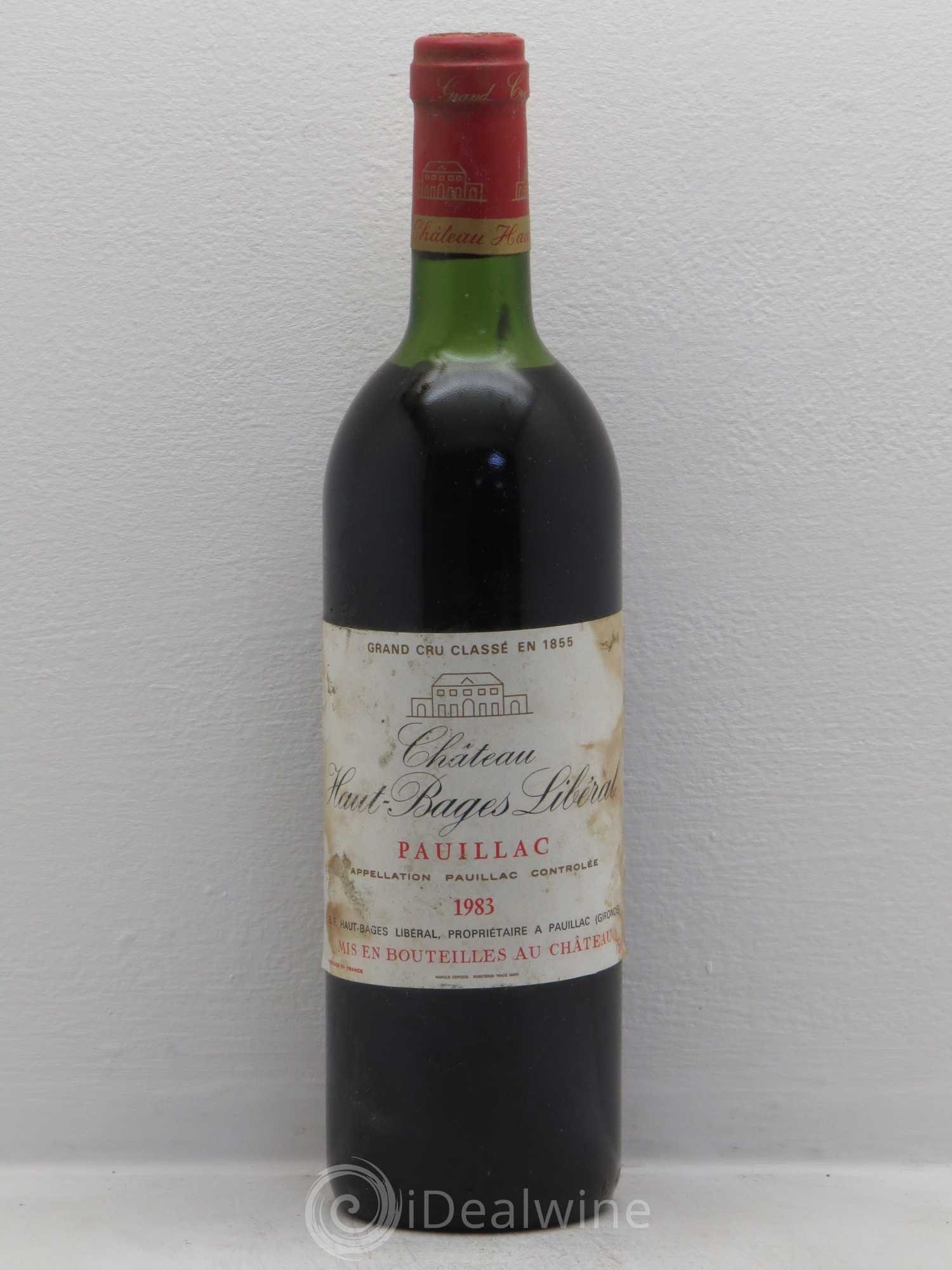 Château Haut Bages Libéral 5ème Grand Cru Classé 1983 - Lot de 1 bouteille - 0