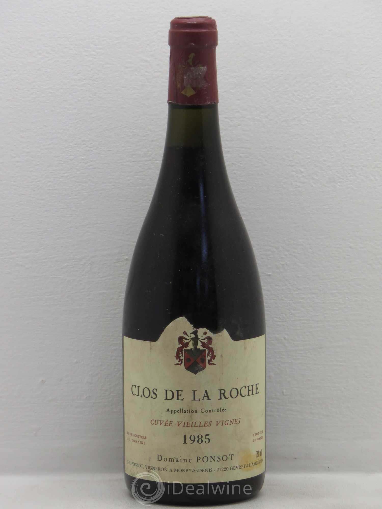 Clos de la Roche Grand Cru Vieilles Vignes Ponsot (Domaine) 1985 - Lot de 1 bouteille - 0