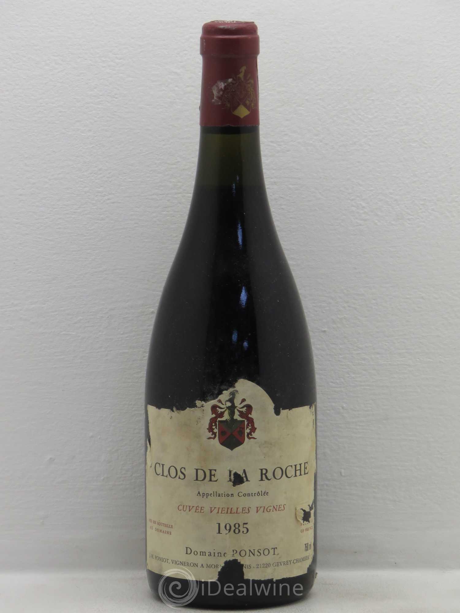 Clos de la Roche Grand Cru Vieilles Vignes Ponsot (Domaine) 1985 - Lot de 1 bouteille - 0
